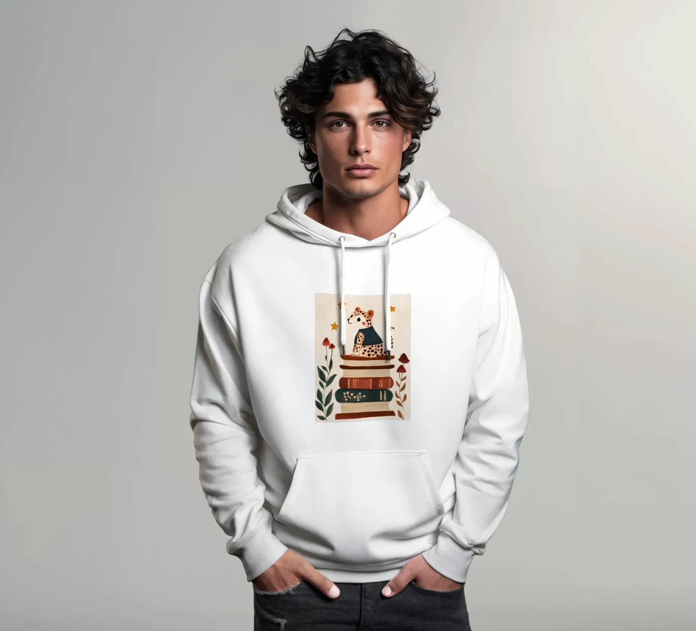 Book Stack Leopard Hoodie von Kiki
