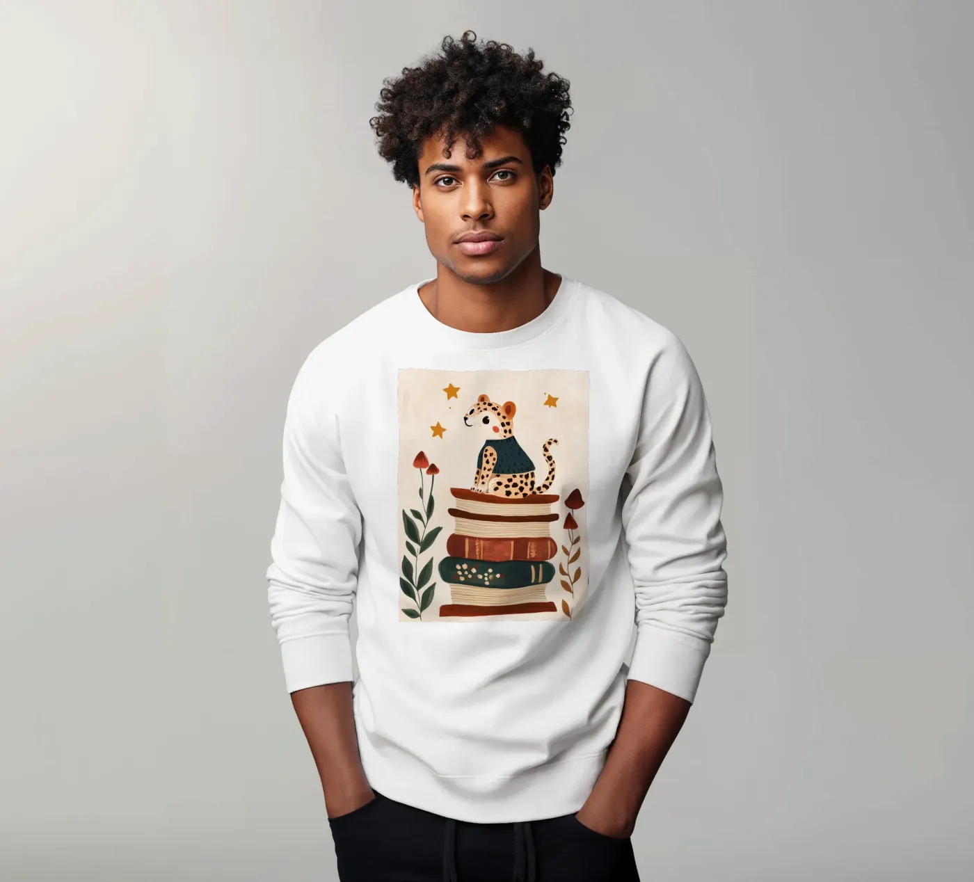 Book Stack Leopard Sweatshirt von Kiki
