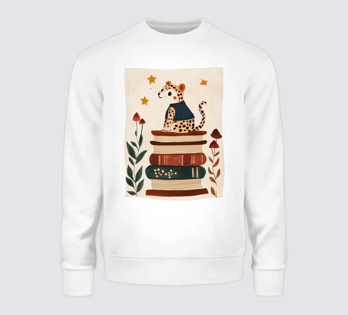 Book Stack Leopard Sweatshirt von Kiki