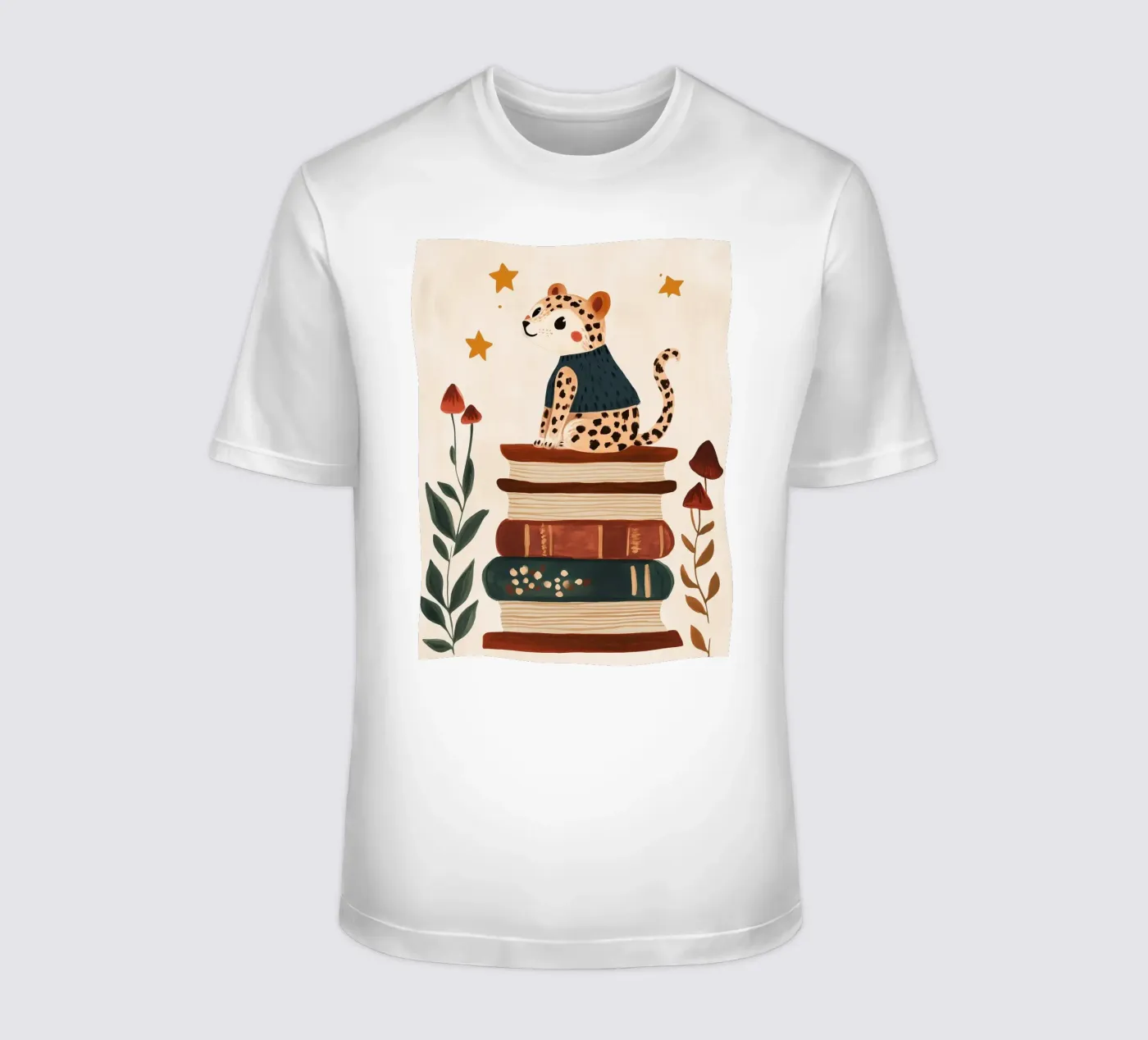 Book Stack Leopard t-shirt da Kiki