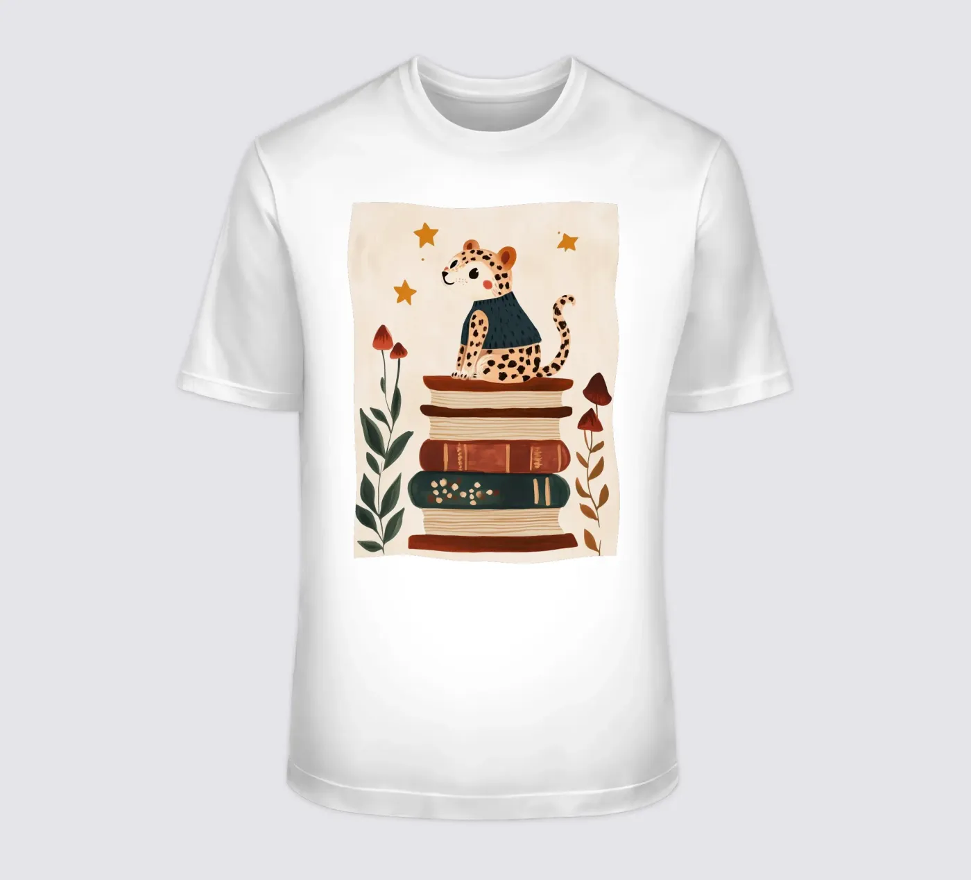 Book Stack Leopard t-shirt da Kiki