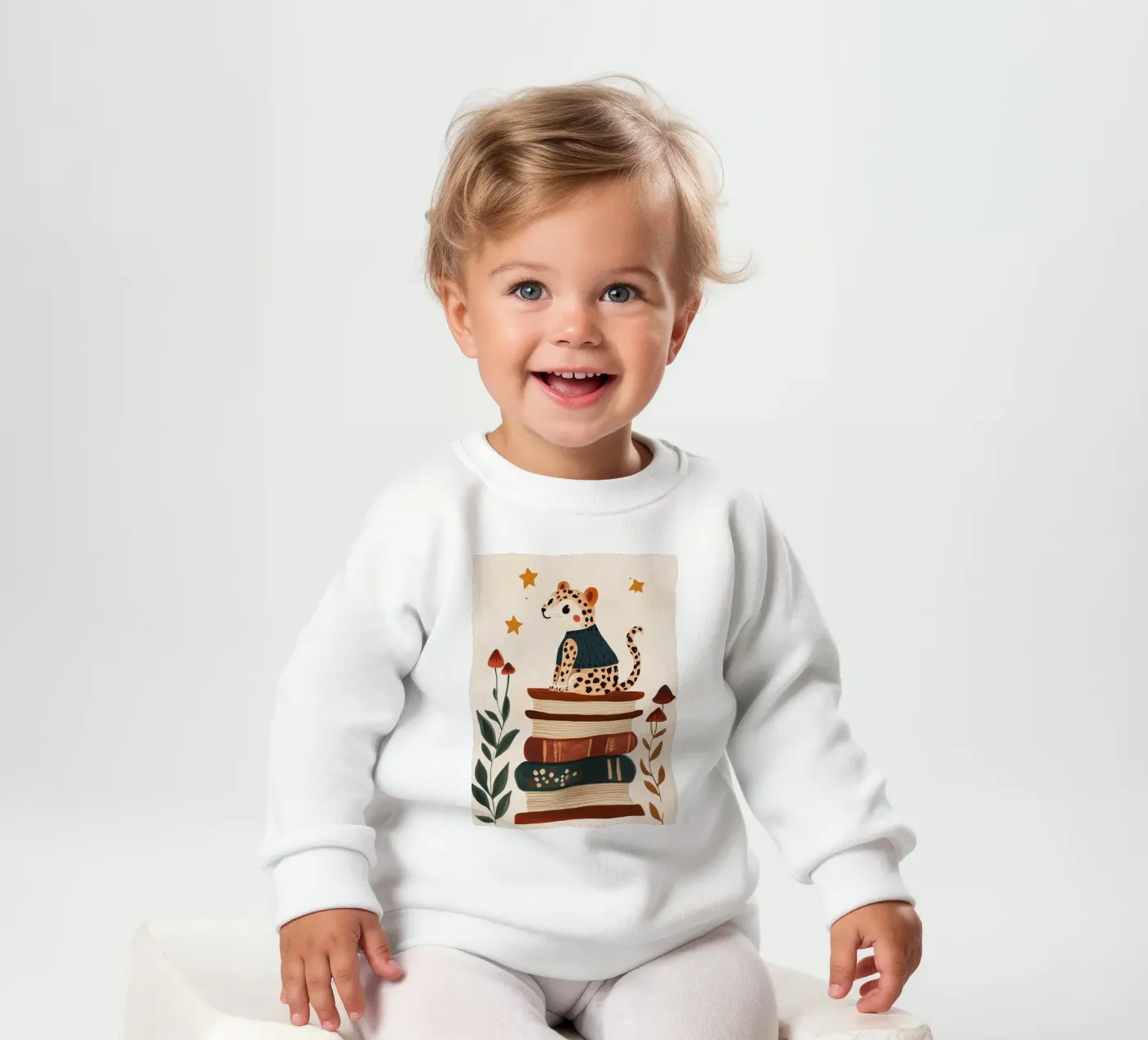 Book Stack Leopard sweat pour bébé de Kiki