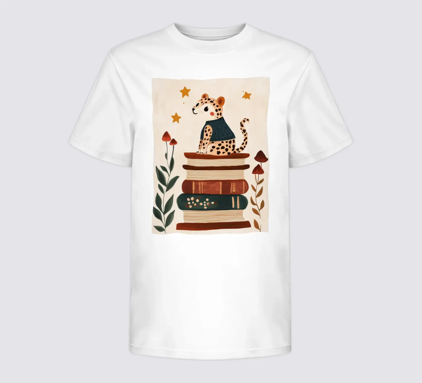 Book Stack Leopard Kinder T-Shirt von Kiki