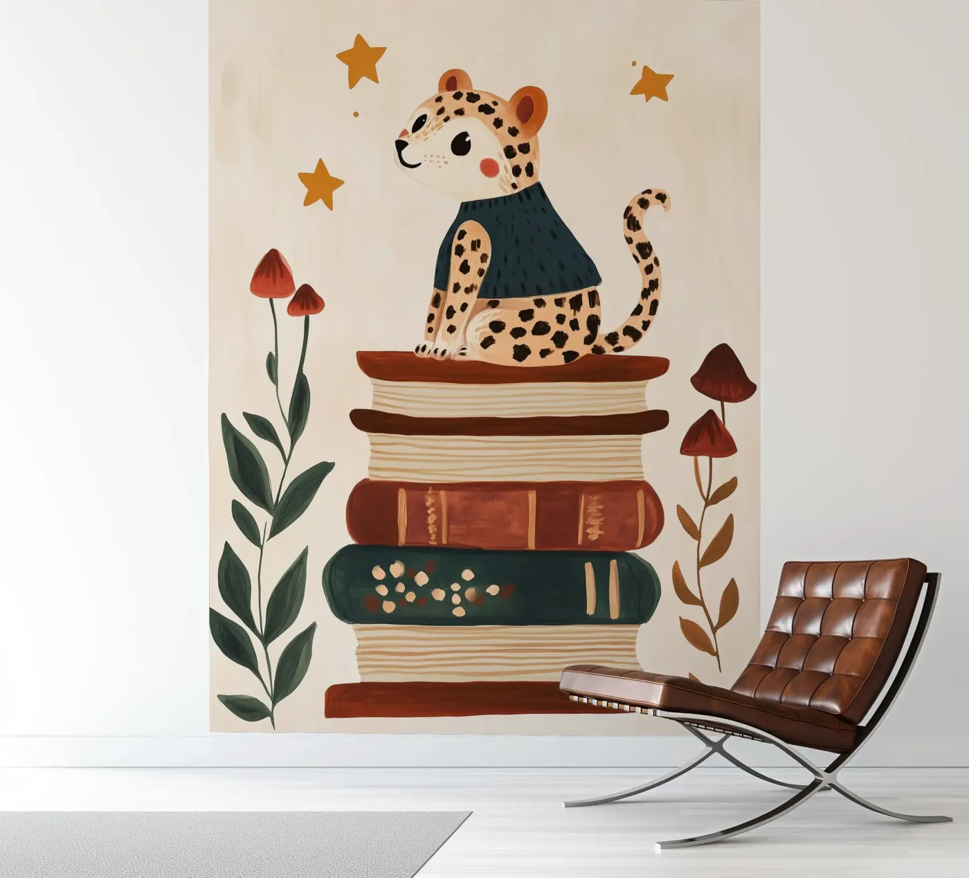 Book Stack Leopard Fototapete von Kiki
