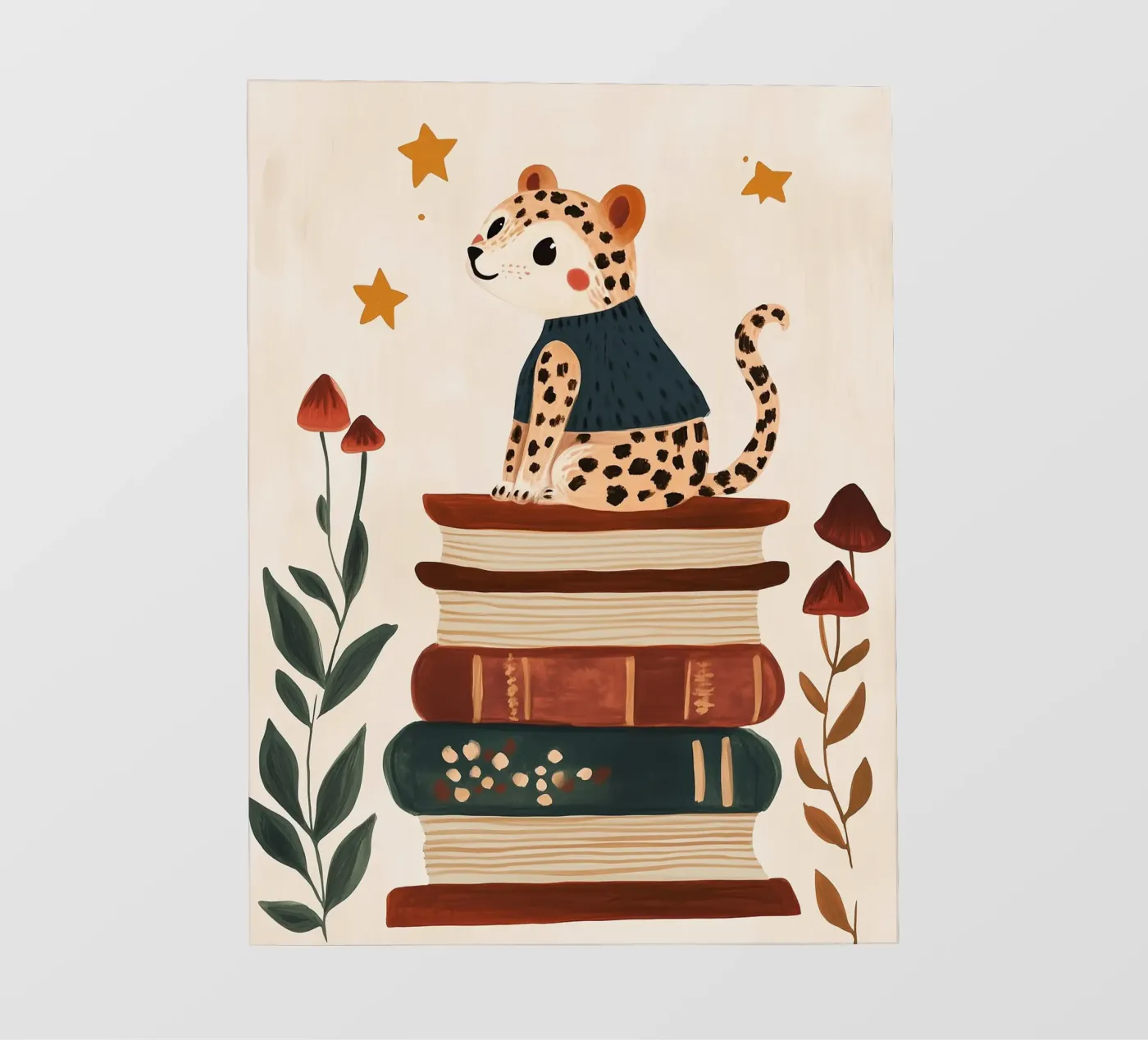 Book Stack Leopard Fototapete von Kiki