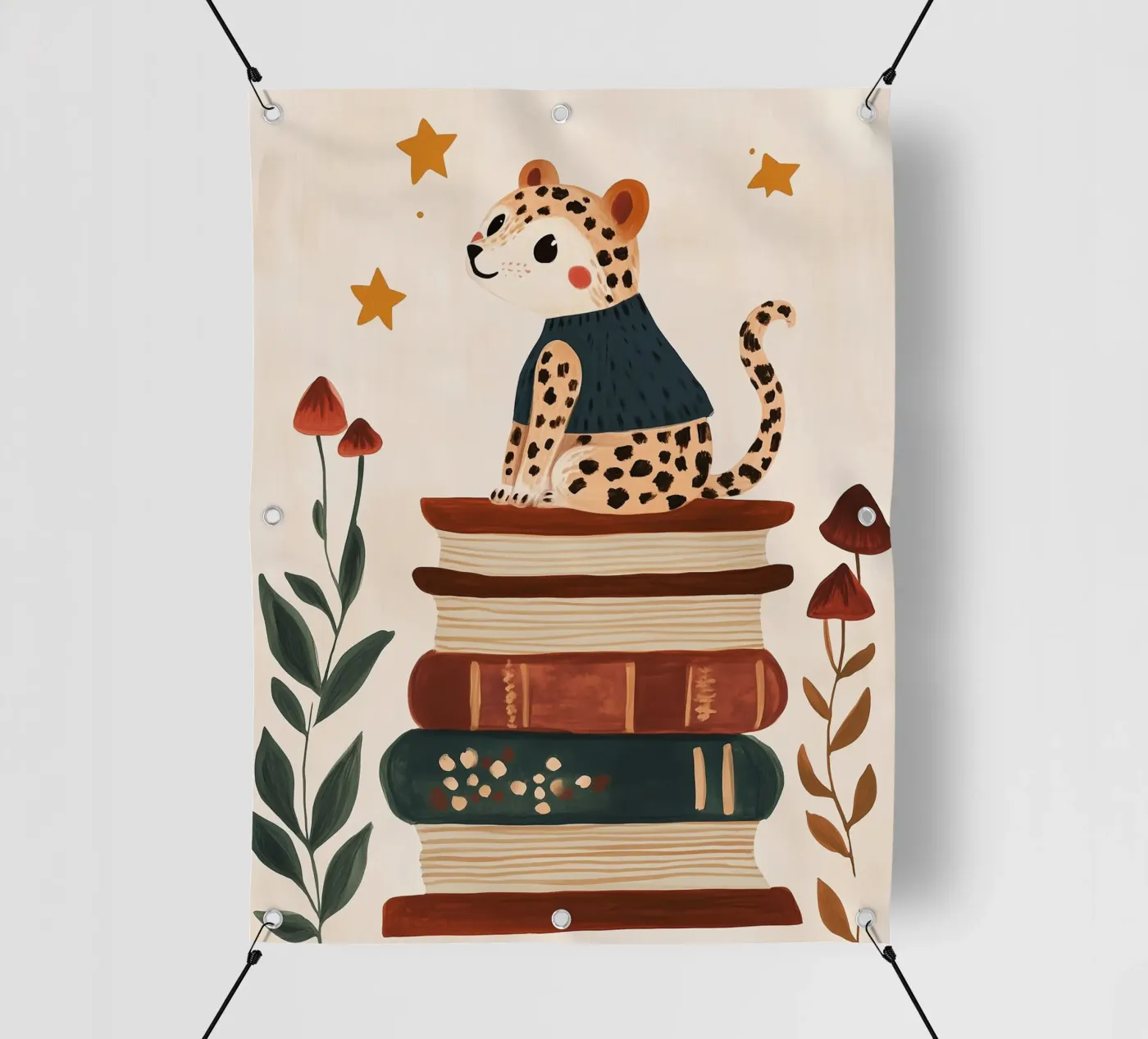 Book Stack Leopard PVC Plane von Kiki