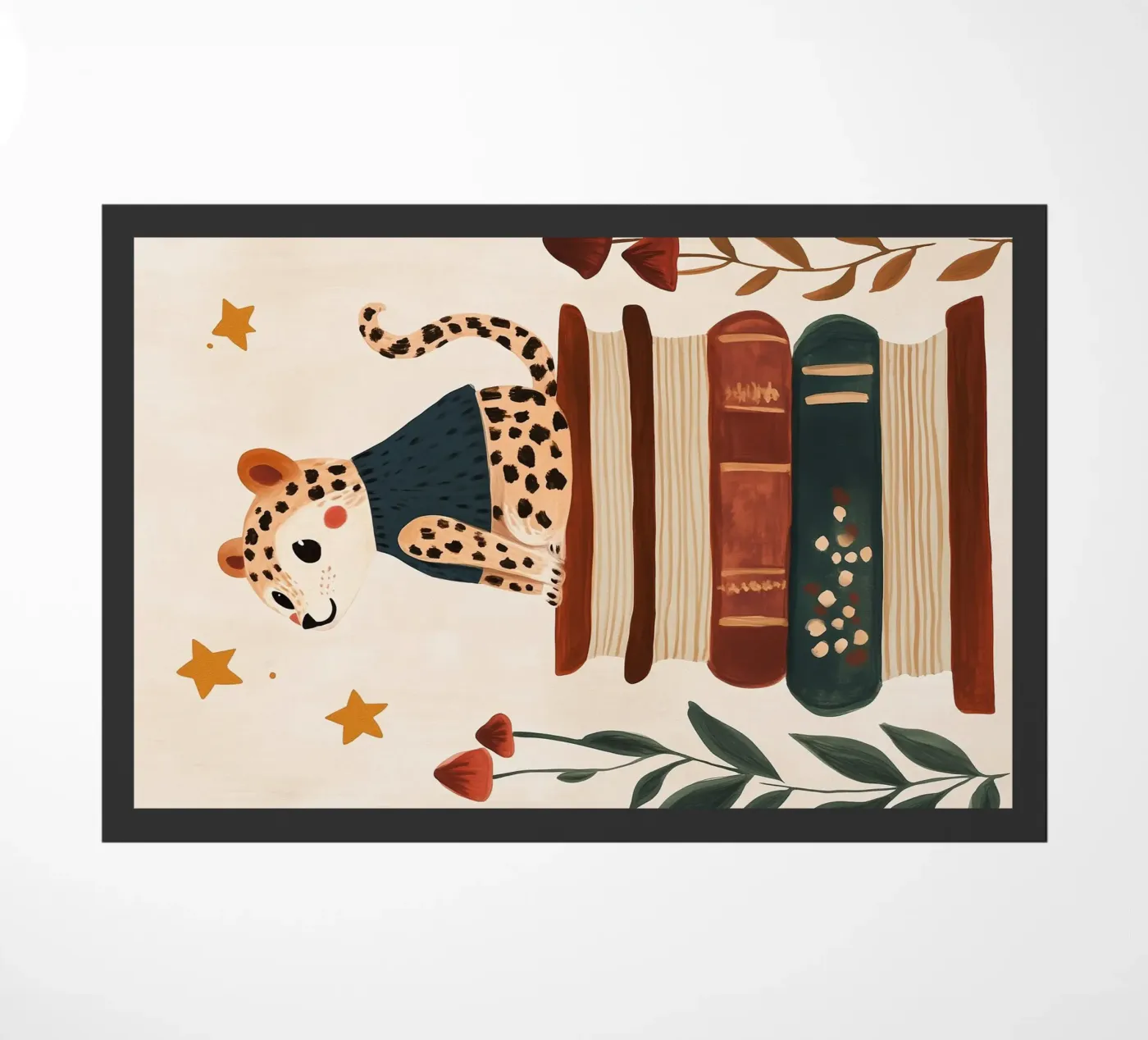 Book Stack Leopard paillasson de Kiki