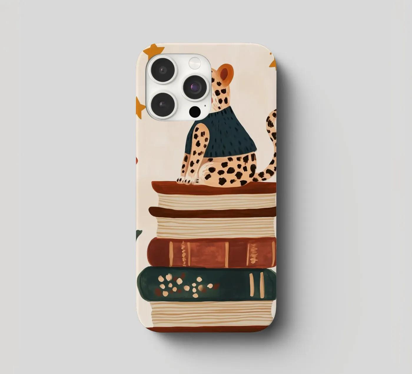 Book Stack Leopard iphone case by Kiki