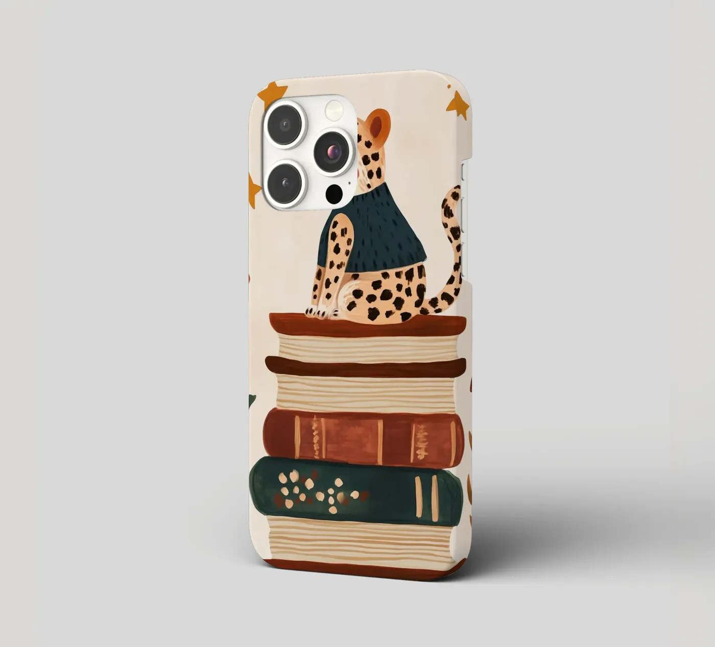 Book Stack Leopard iphone case by Kiki