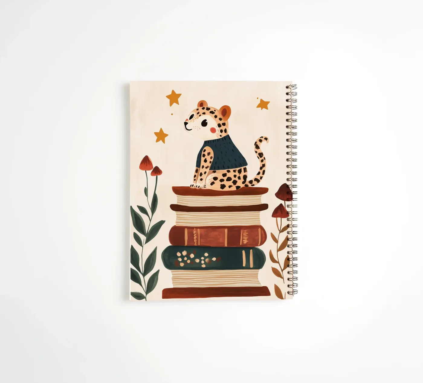 Book Stack Leopard Ringbuch von Kiki