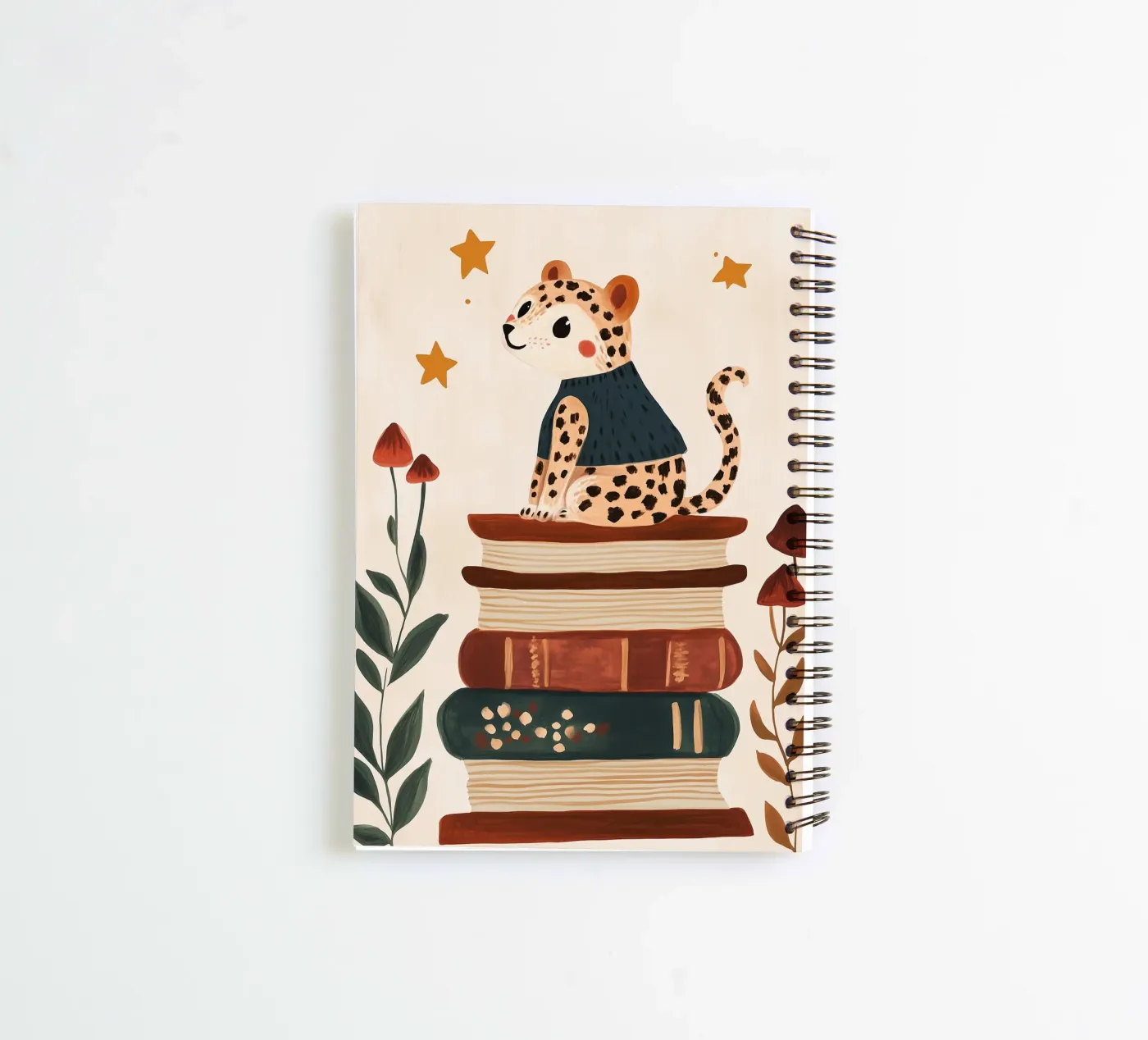 Book Stack Leopard Ringbuch von Kiki