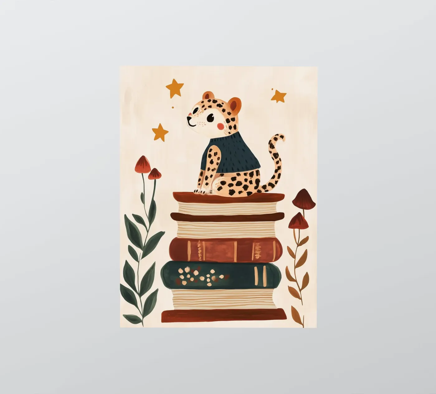 Book Stack Leopard Sticker von Kiki