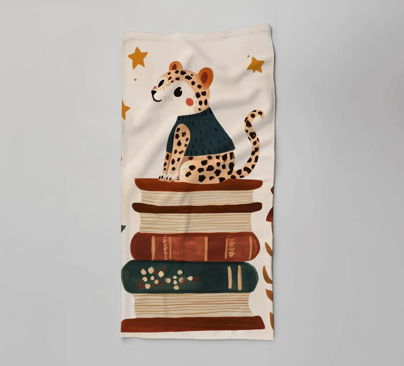 Book Stack Leopard Handtuch von Kiki