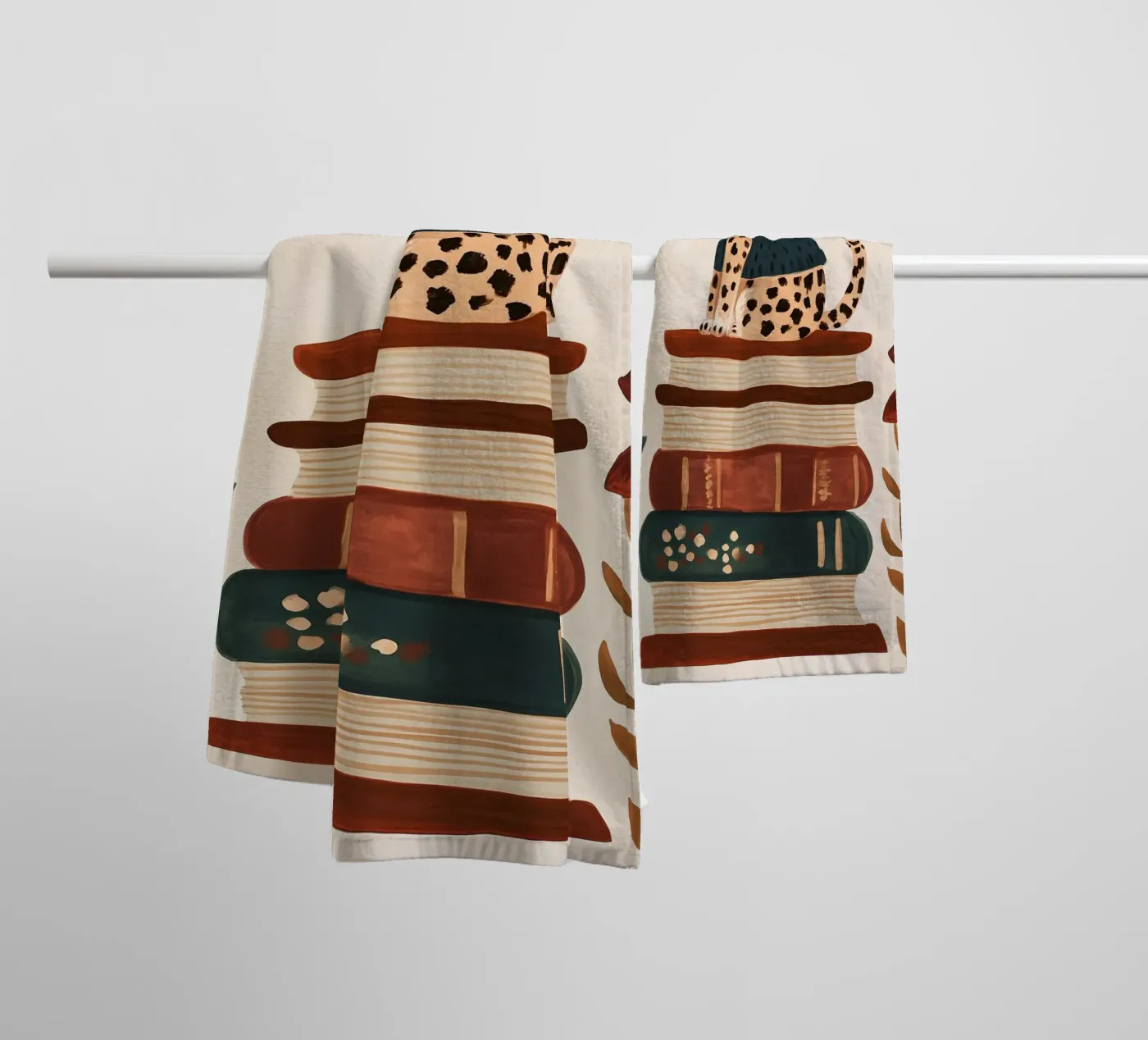 Book Stack Leopard Handtuch von Kiki