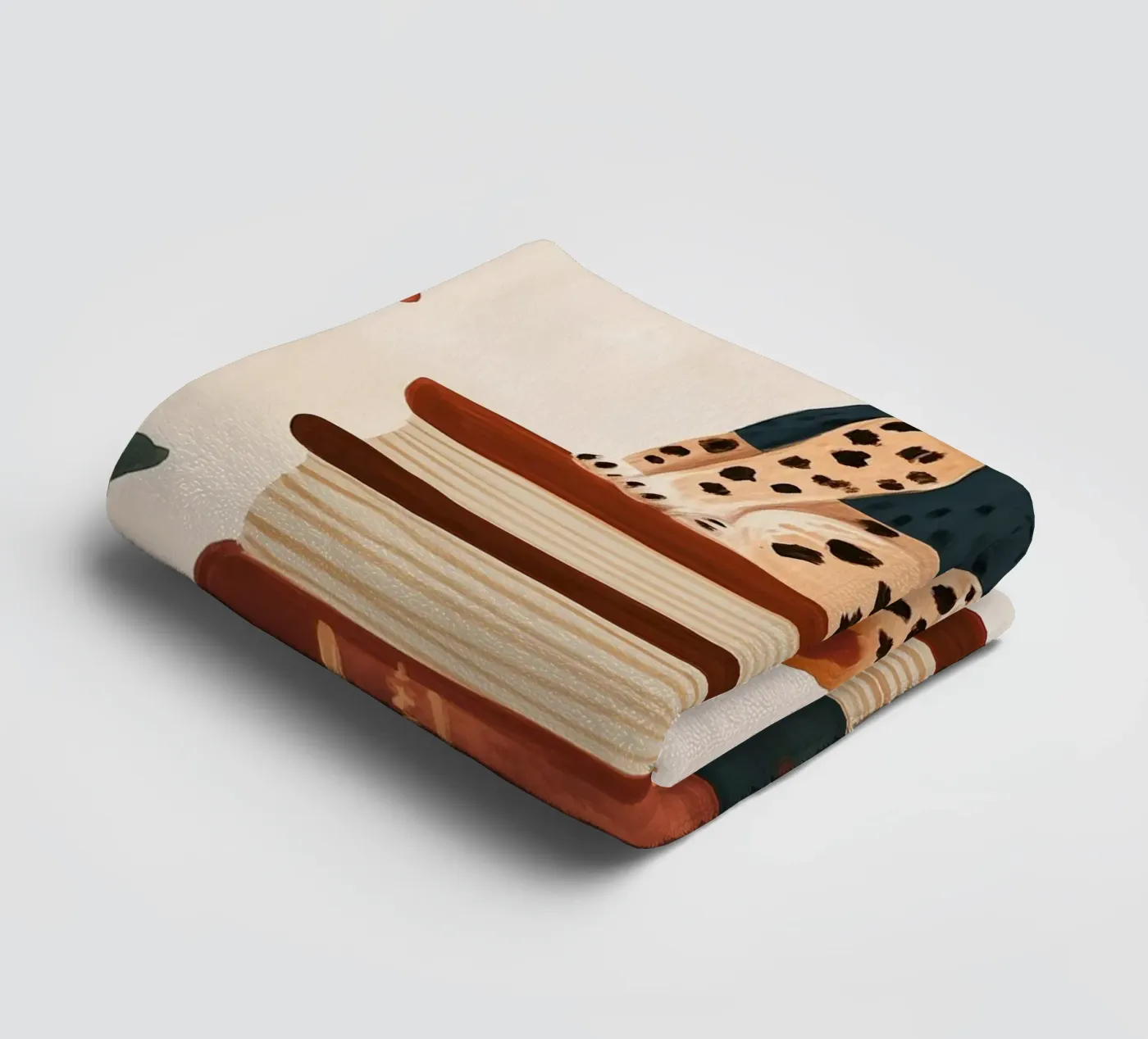 Book Stack Leopard Handtuch von Kiki