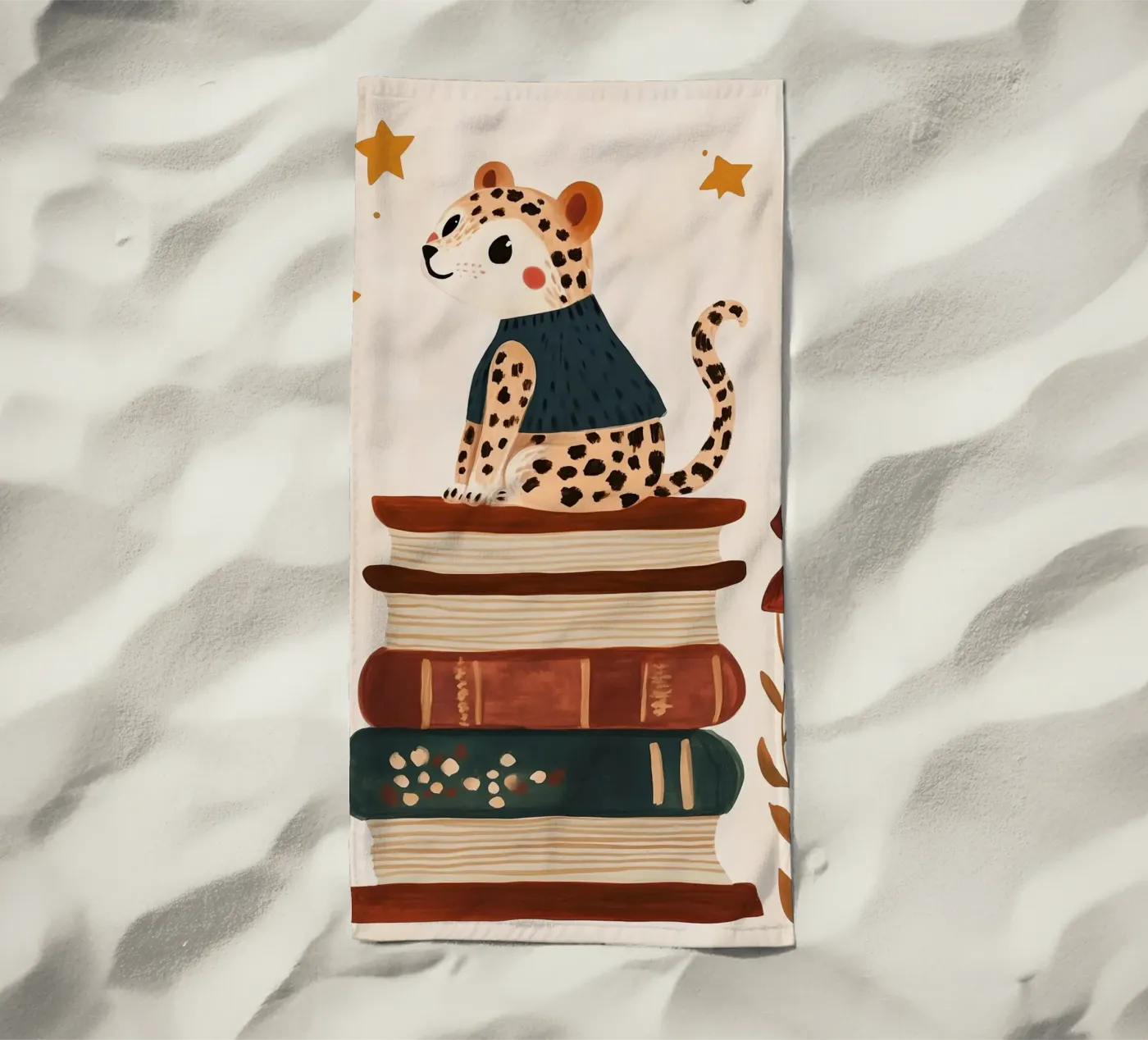 Book Stack Leopard Strandtuch von Kiki