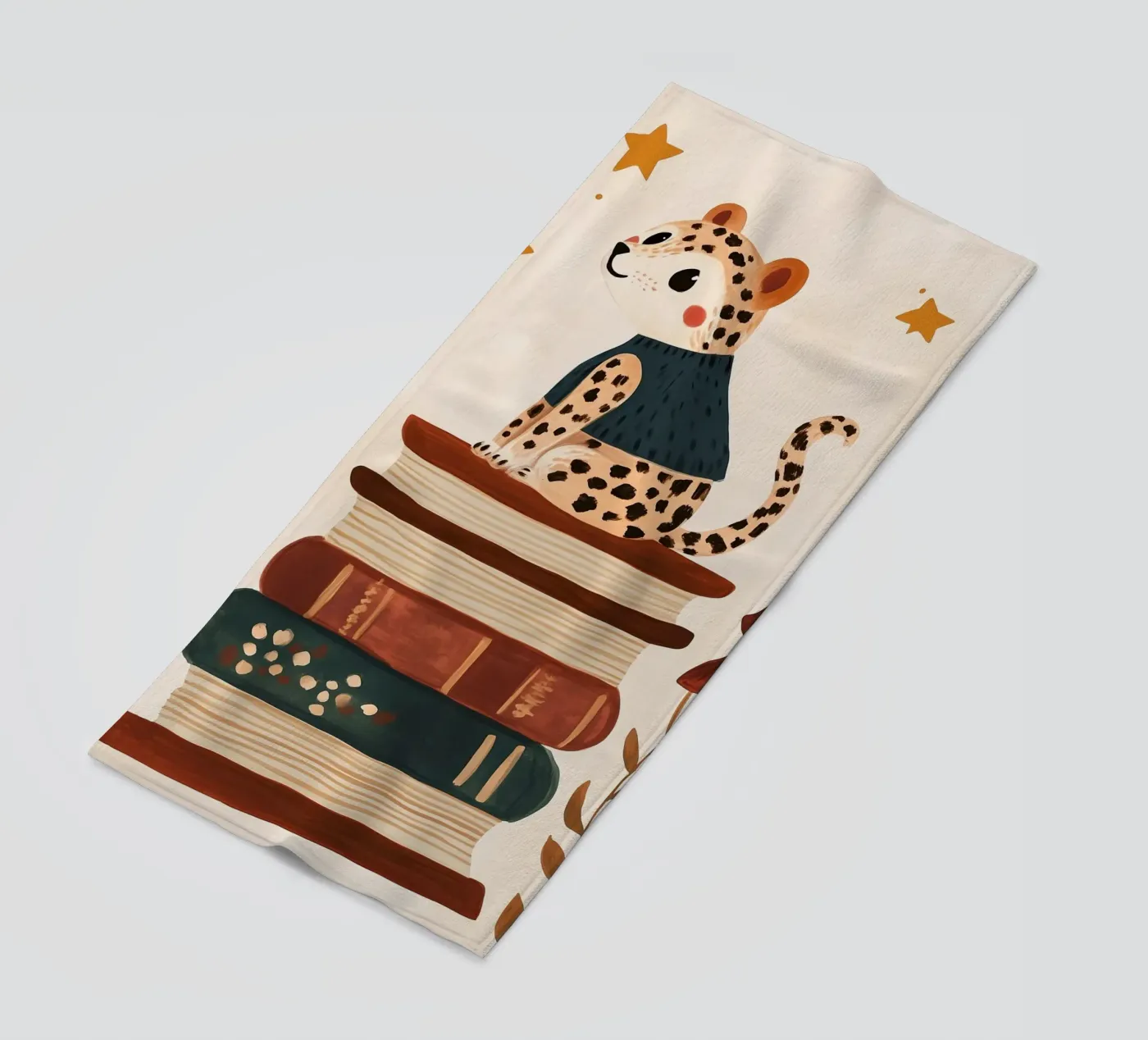 Book Stack Leopard Strandtuch von Kiki