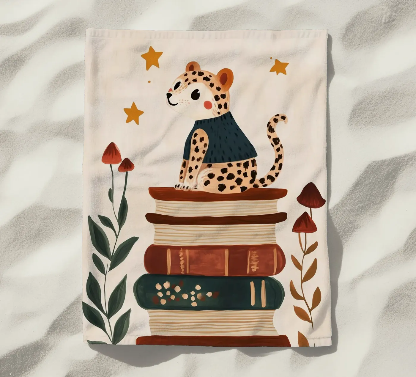 Book Stack Leopard Strandtuch von Kiki