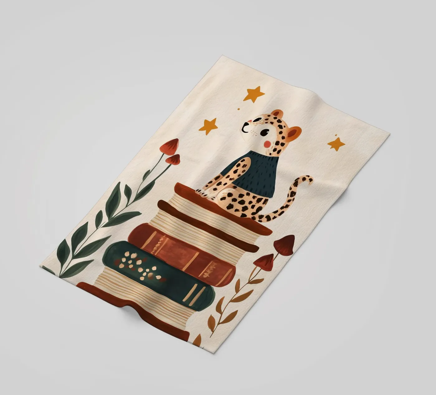 Book Stack Leopard Strandtuch von Kiki