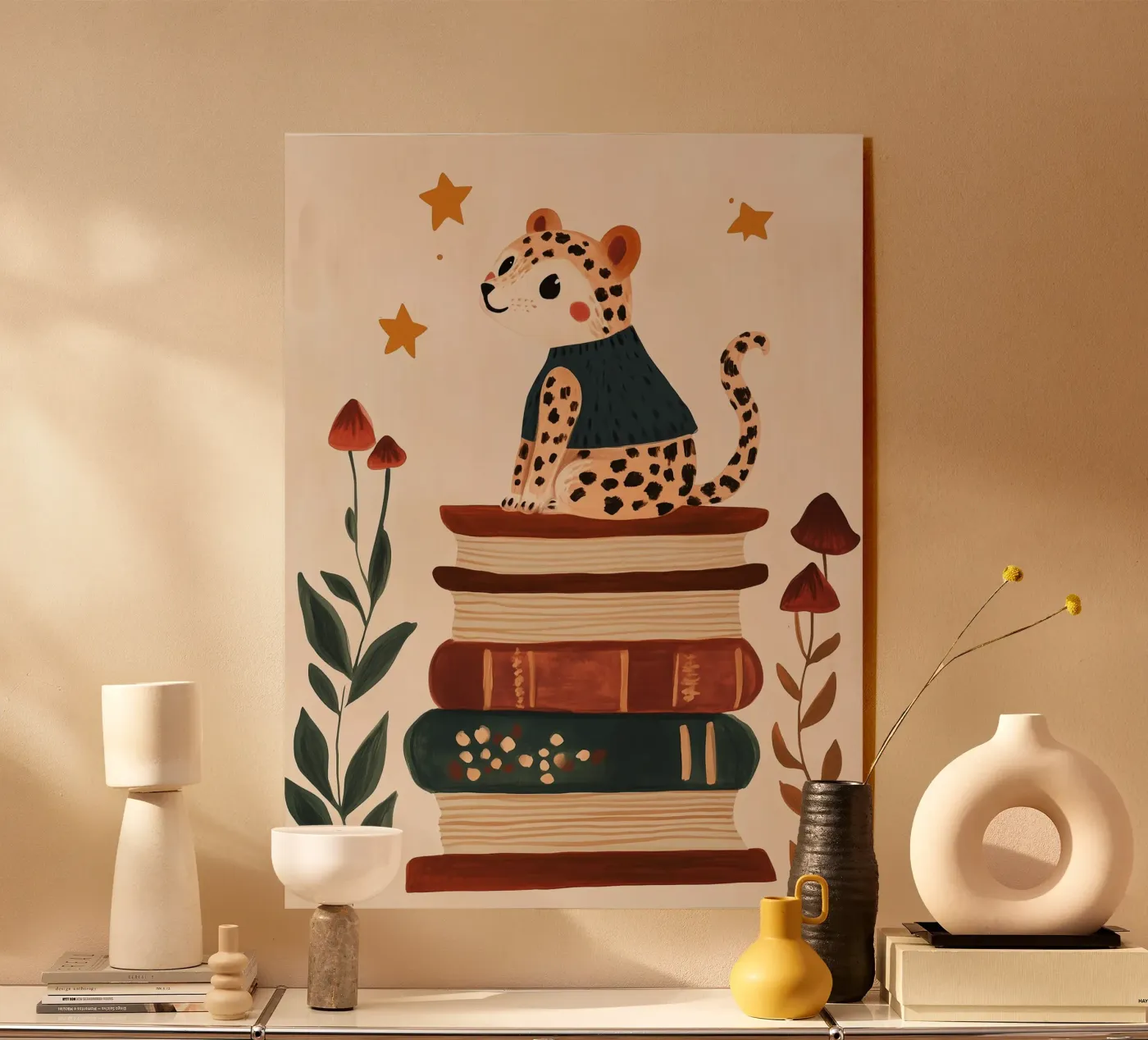 Book Stack Leopard Acryl-Glas von Kiki