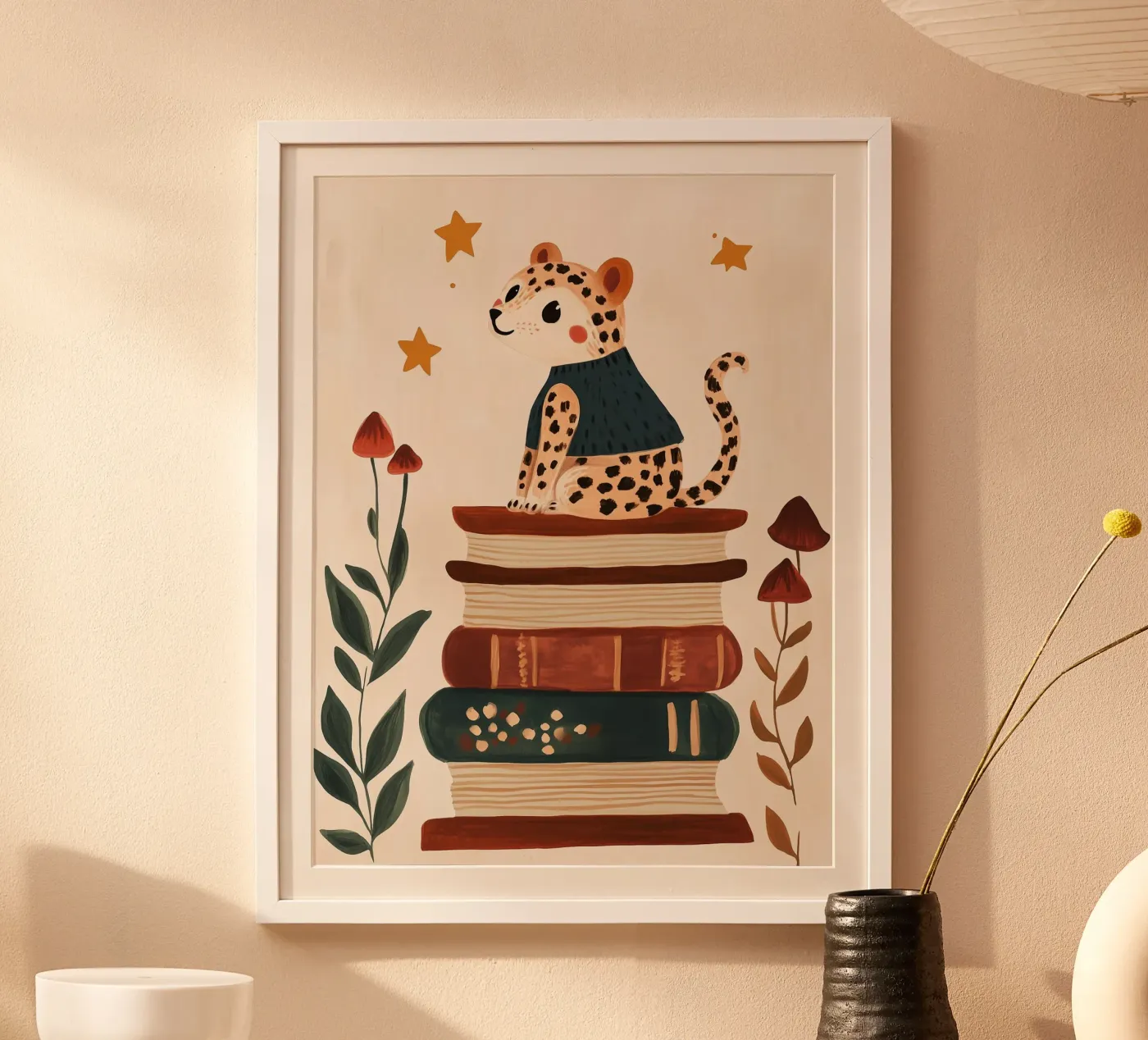 Book Stack Leopard Poster von Kiki