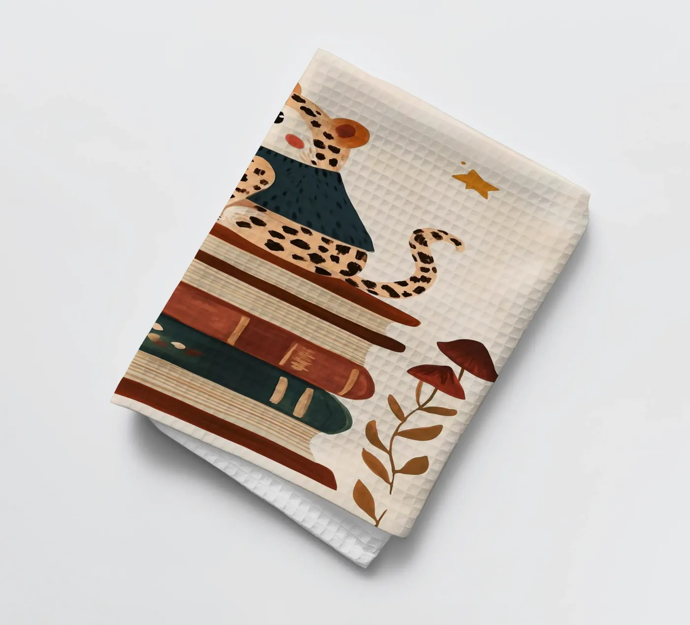 Book Stack Leopard Geschirrtuch von Kiki