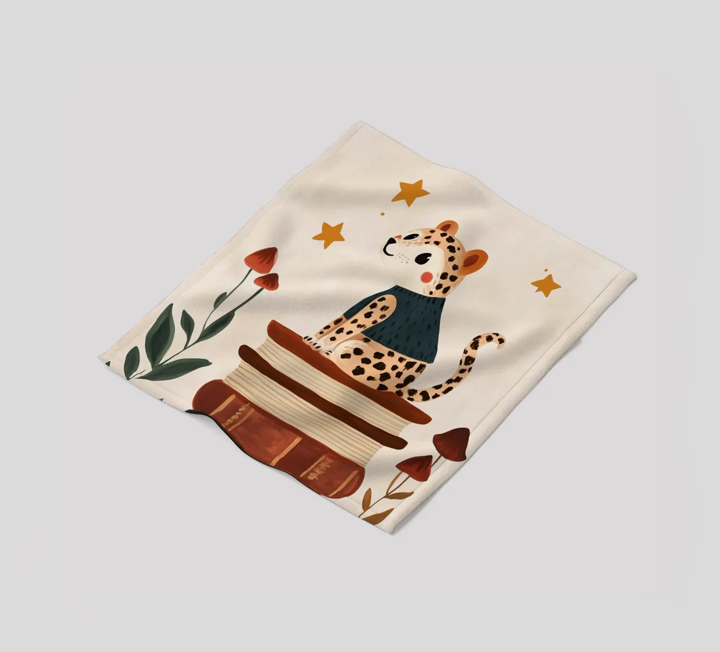 Book Stack Leopard fleecedeken van Kiki