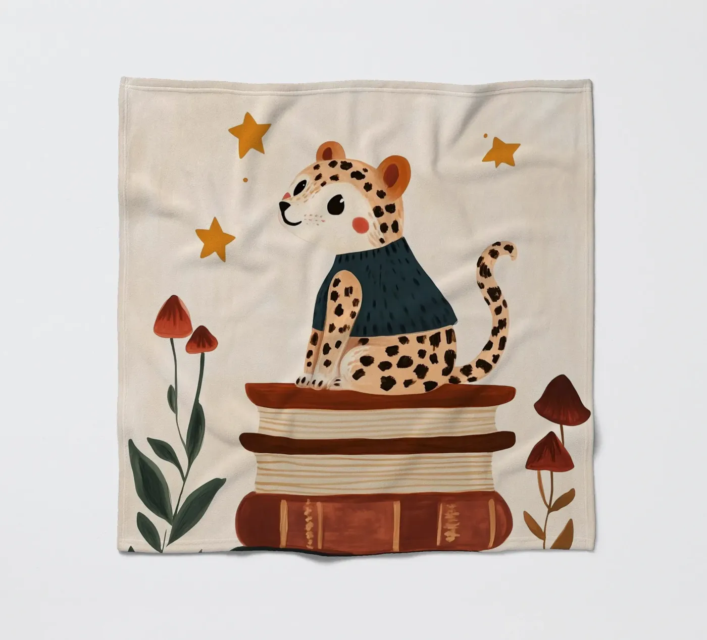 Book Stack Leopard fleecedeken van Kiki