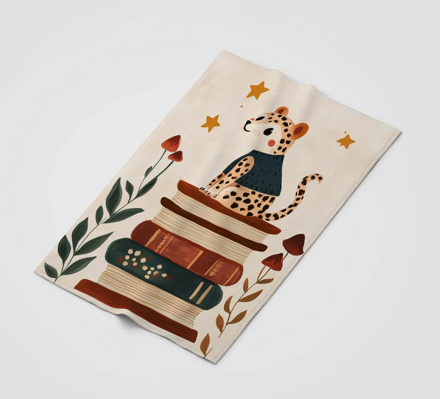 Book Stack Leopard fleecedeken van Kiki