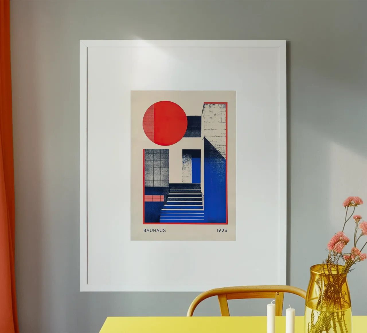 Bauhaus Architektur I poster con telaio in alluminio da Nikis Art Studio