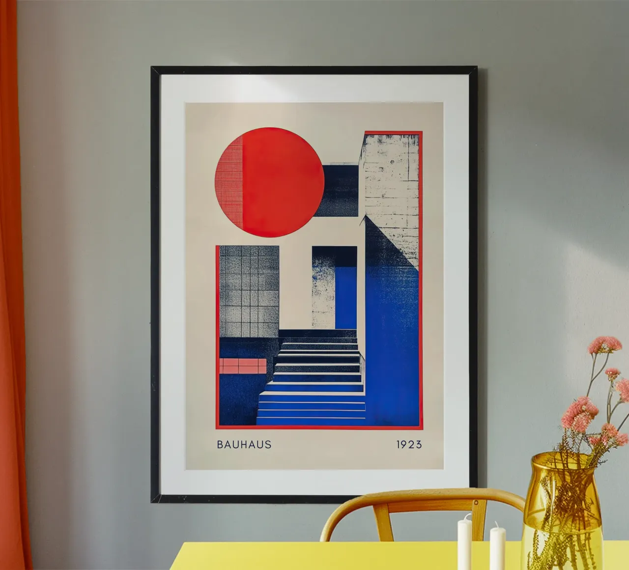 Bauhaus Architektur I poster con telaio in alluminio da Nikis Art Studio