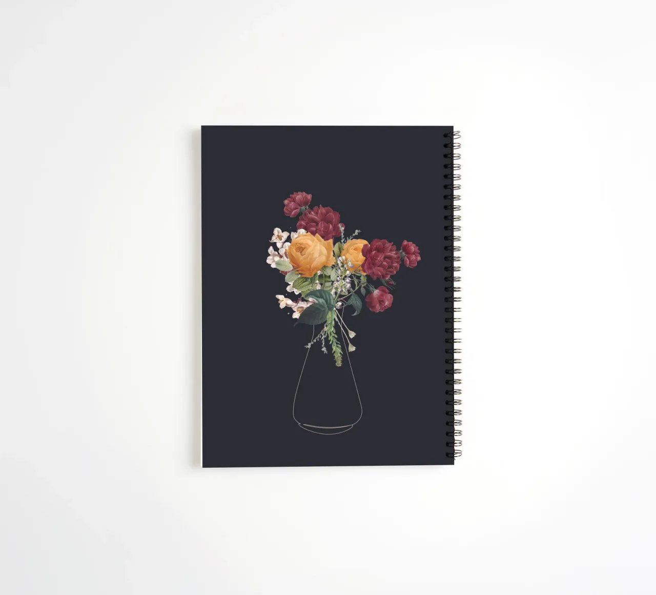 vase flower minimalist spiral notebook by LisaArtes