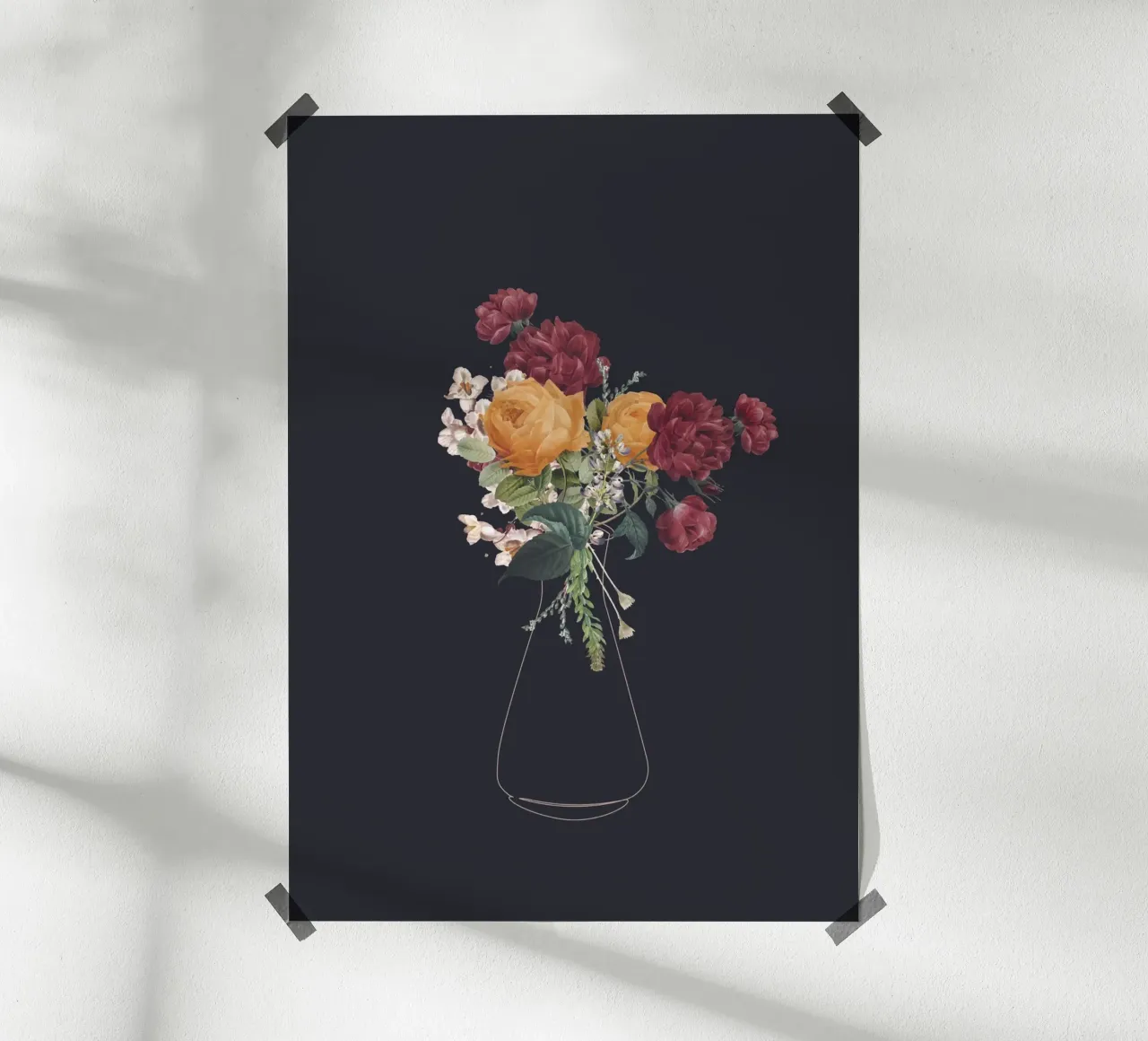 vase flower minimalist carta hahnemühle da LisaArtes