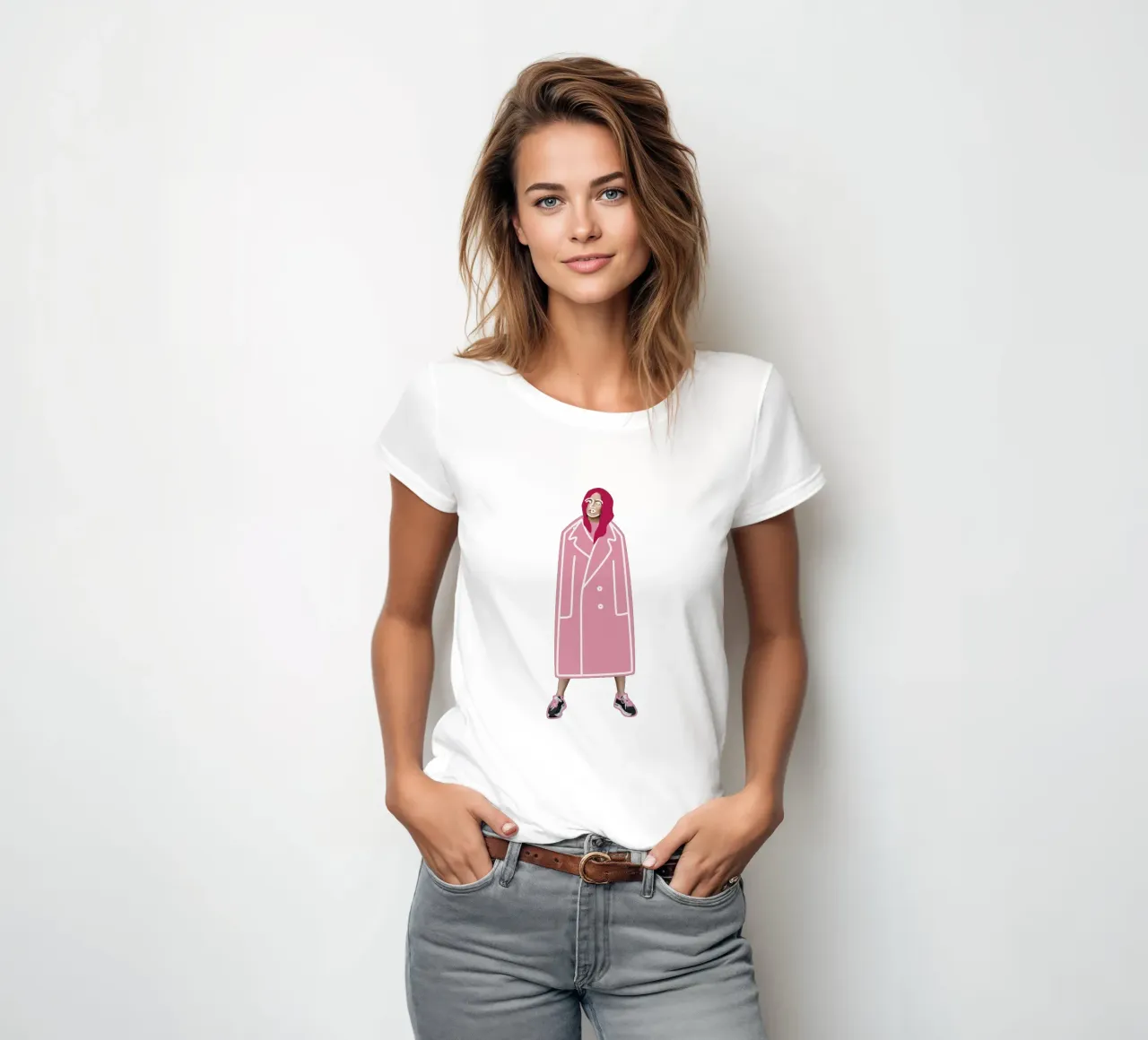 Rosa Mantel Frauen T-Shirt von amini54