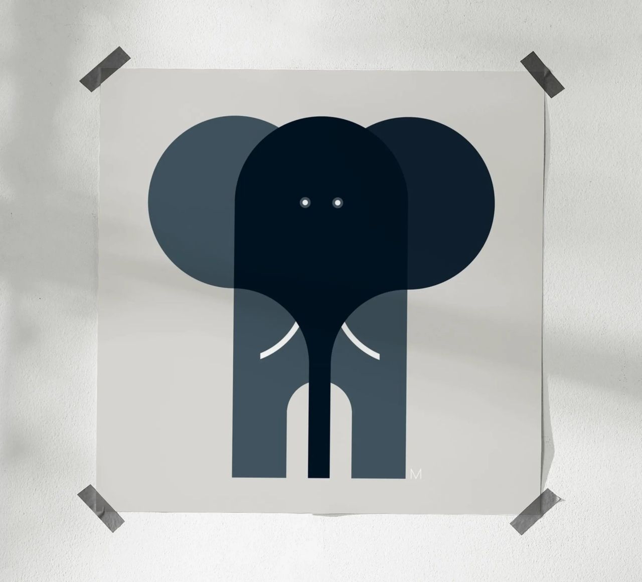 Elefant (neutral kühl) Poster von Greg Mably Studio