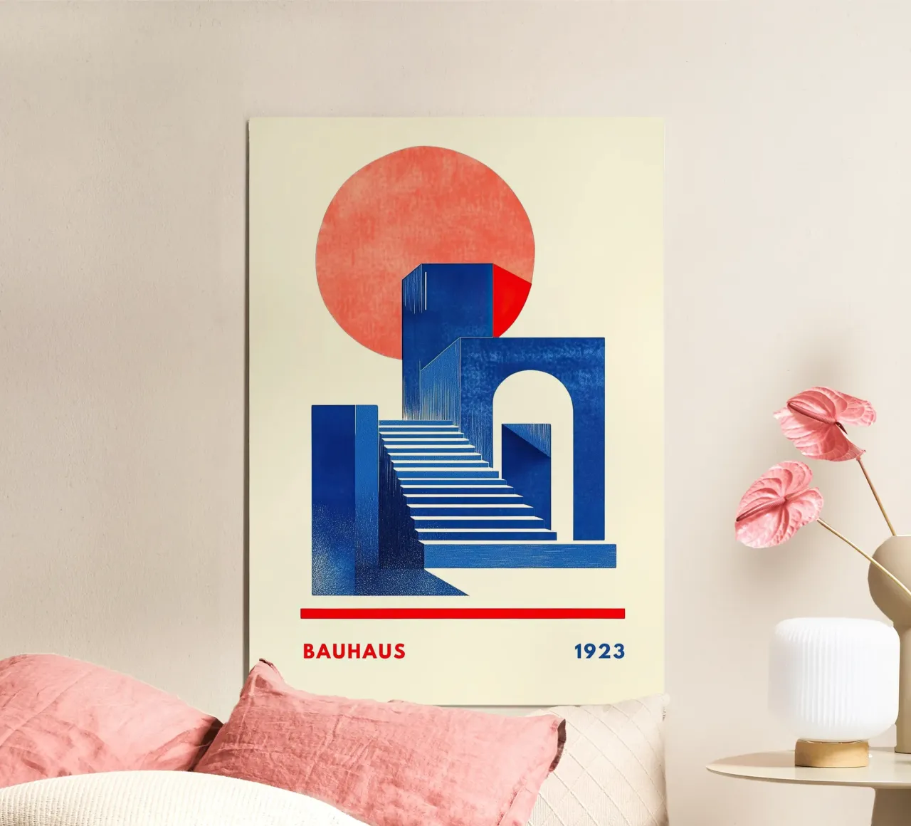Bauhaus Architektur VI poster con telaio in alluminio da Nikis Art Studio