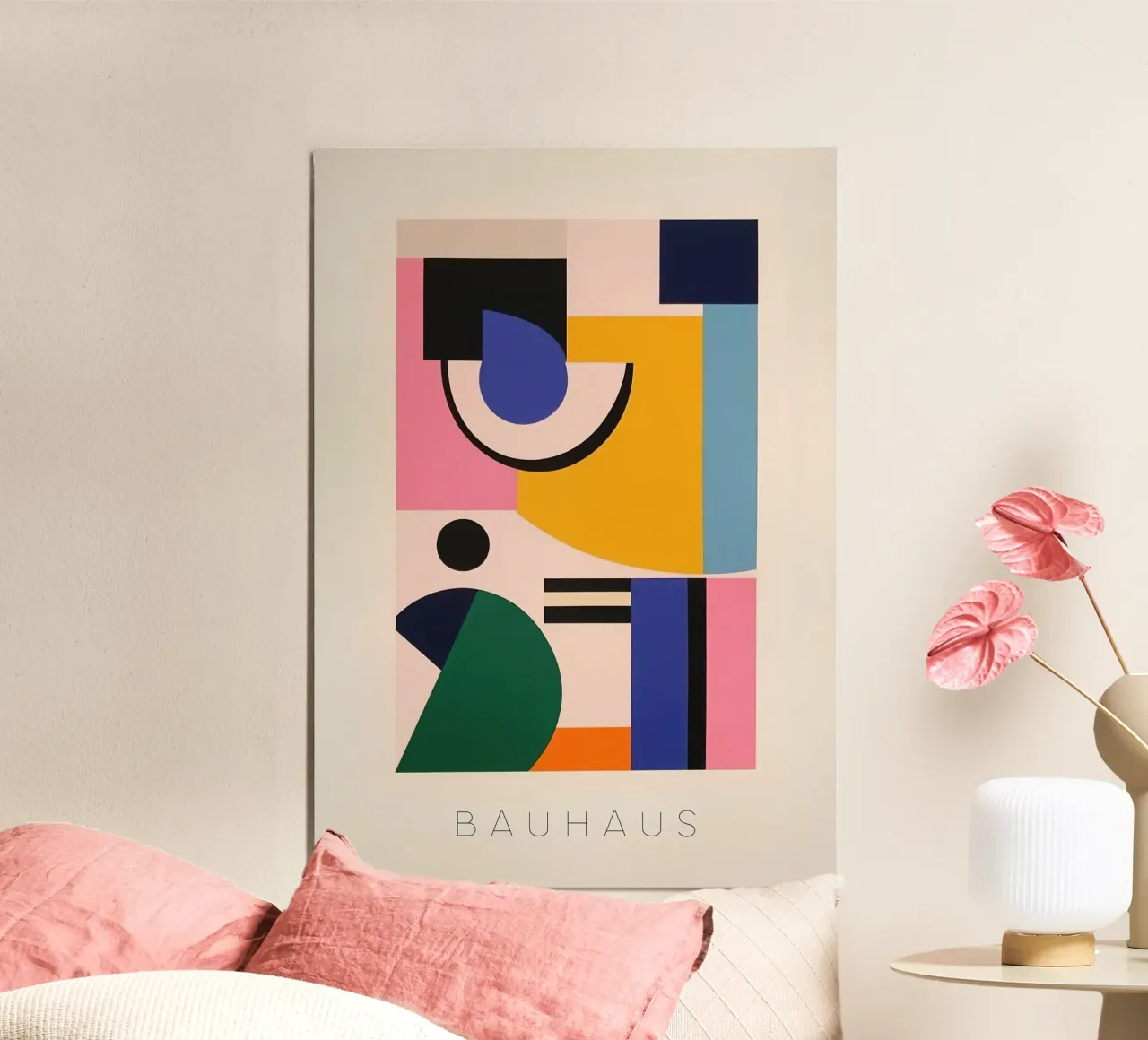Bauhaus poster with wooden frame by Nikis Art Studio