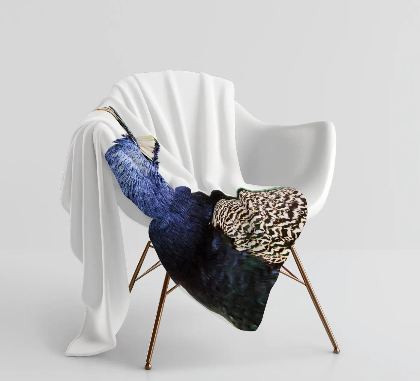 Blue Peacock Fleecedecke von Victoria Frost