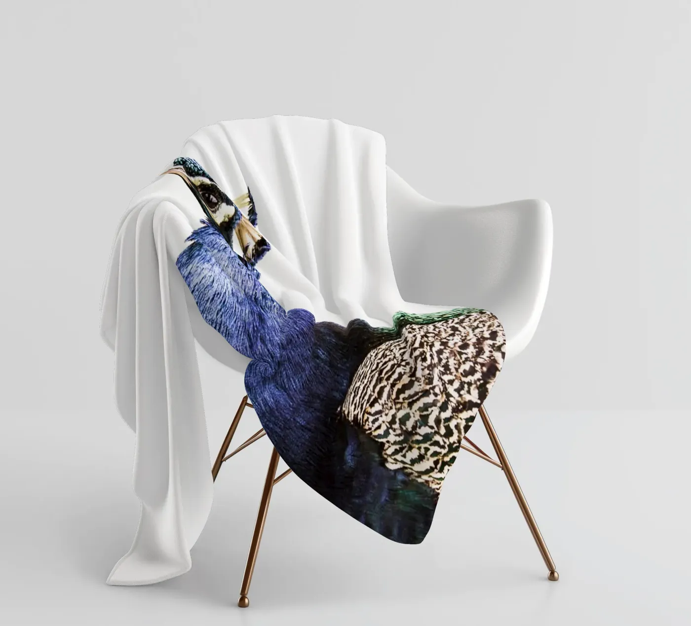 Blue Peacock Fleecedecke von Victoria Frost