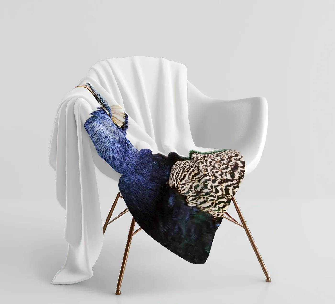 Blue Peacock Fleecedecke von Victoria Frost