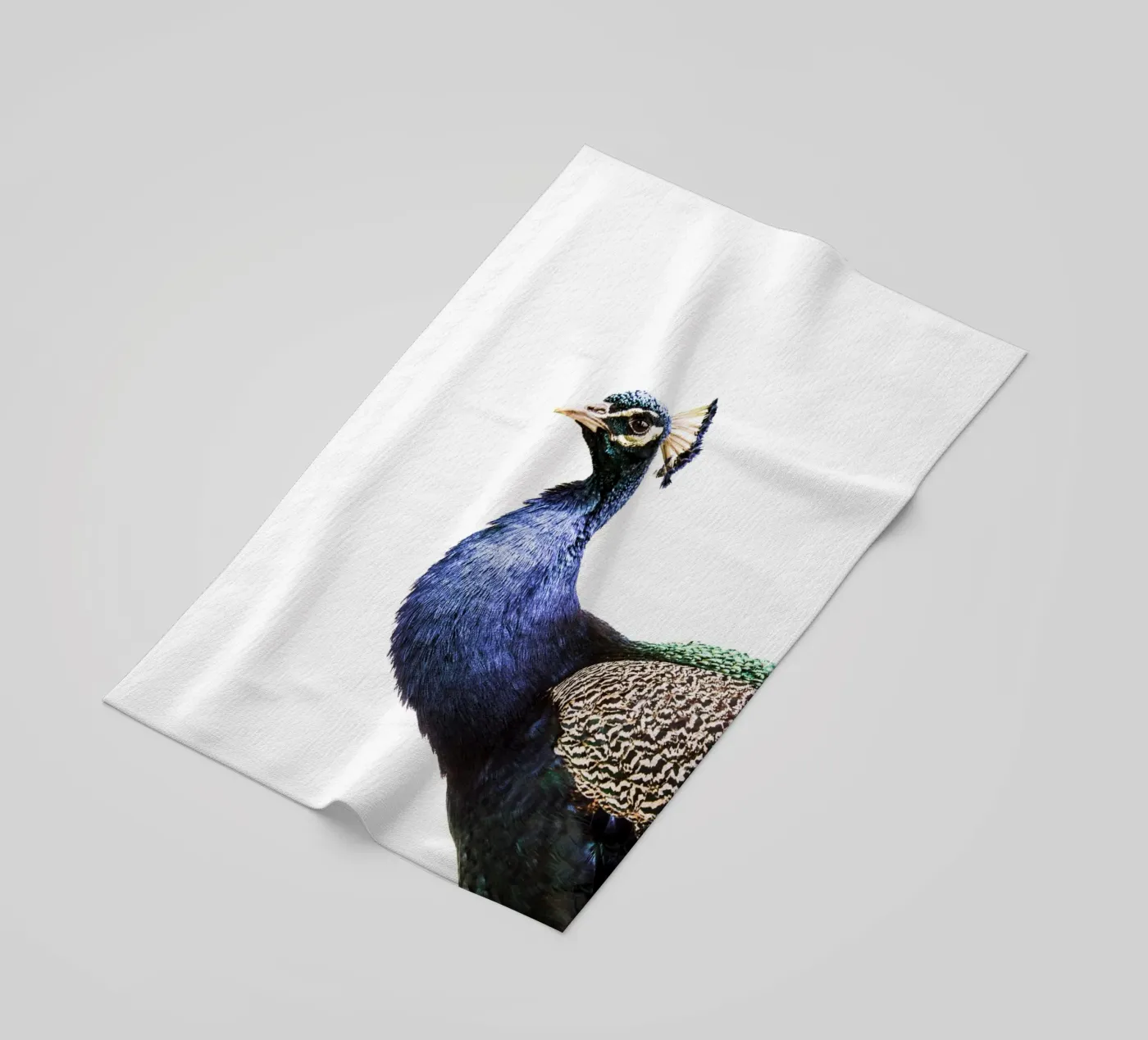 Blauwe pauw strandhanddoek van Victoria Frost