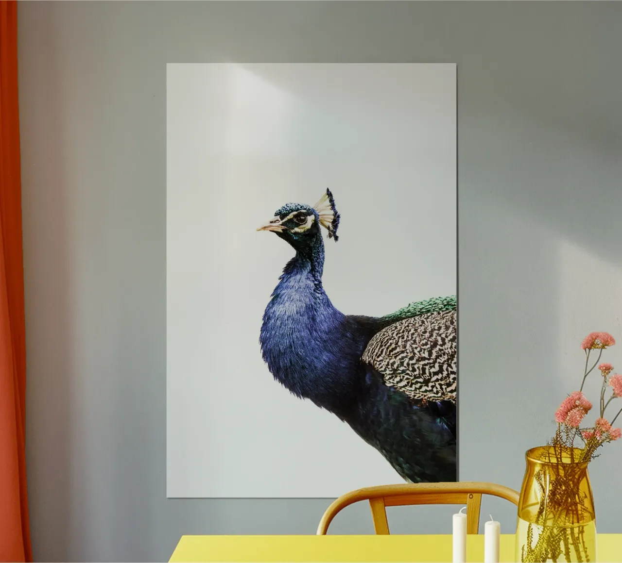 Blue Peacock poster with plastic frame by Victoria Frost