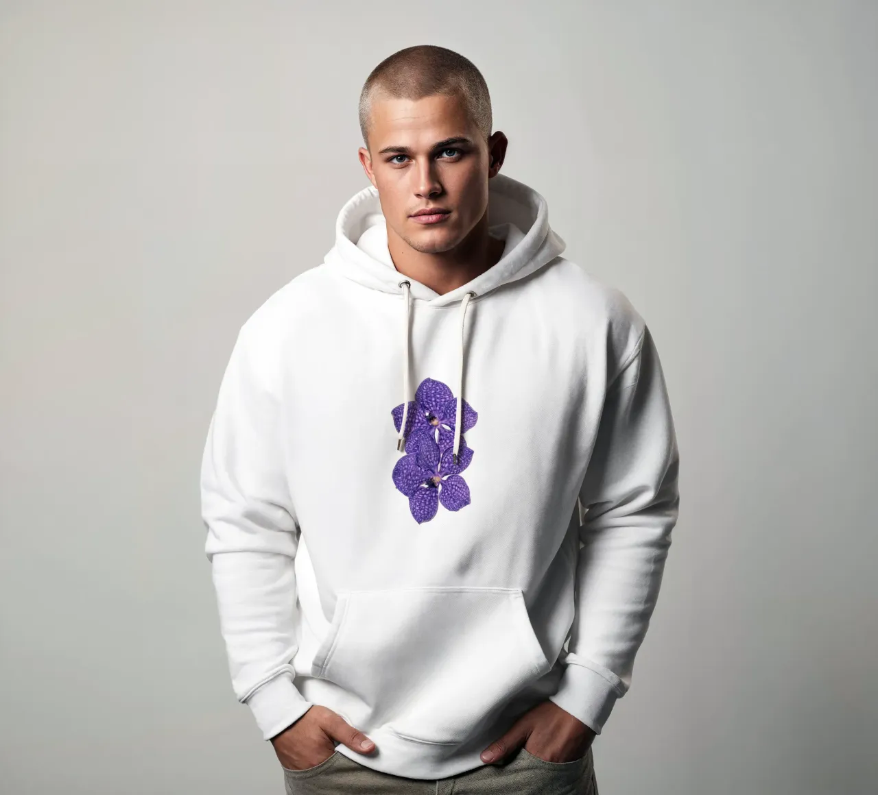 Il fascino delle orchidee viola felpa con cappuccio da Curious Collections by Marielle Leenders