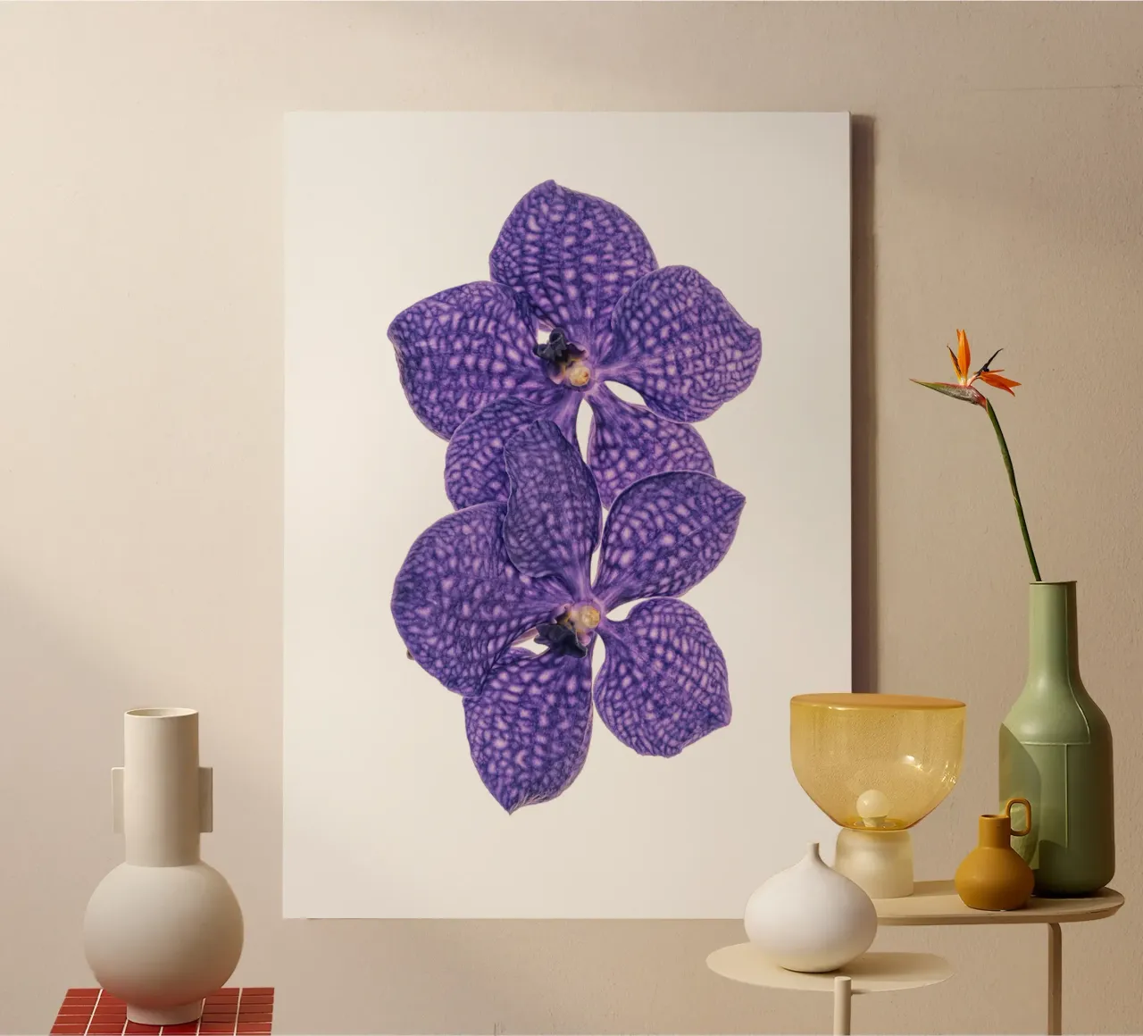 The Allure of Purple Orchids canvas with Floater frame by Curious Collections by Marielle Leenders