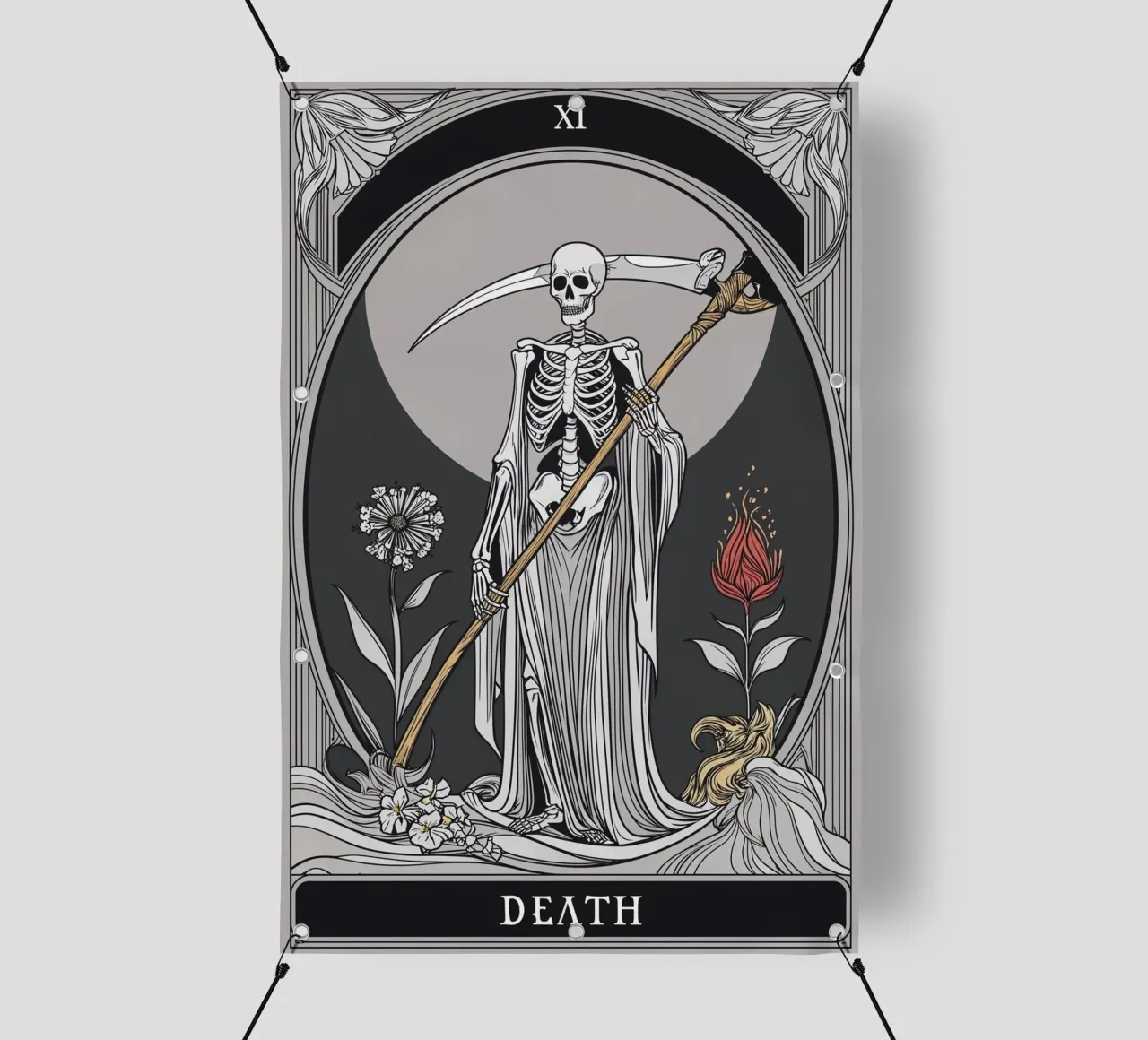 Muerte - El poder de los finales lonas publicitarias de Mystique & Muse