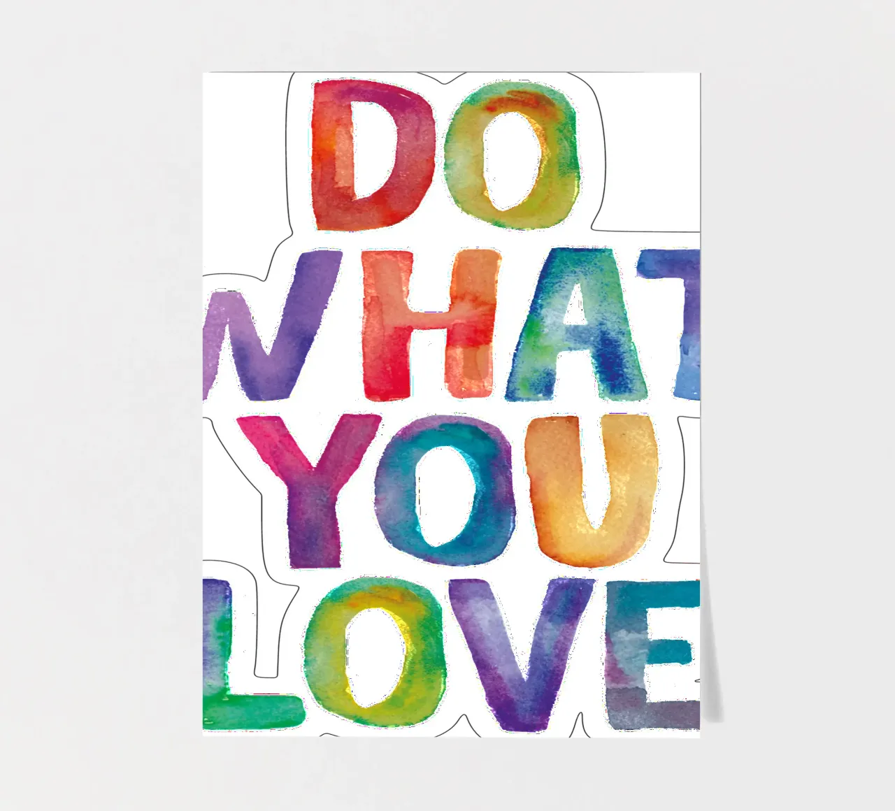 Fare ciò che si ama foglio adesivo da THE MOTIVATED TYPE