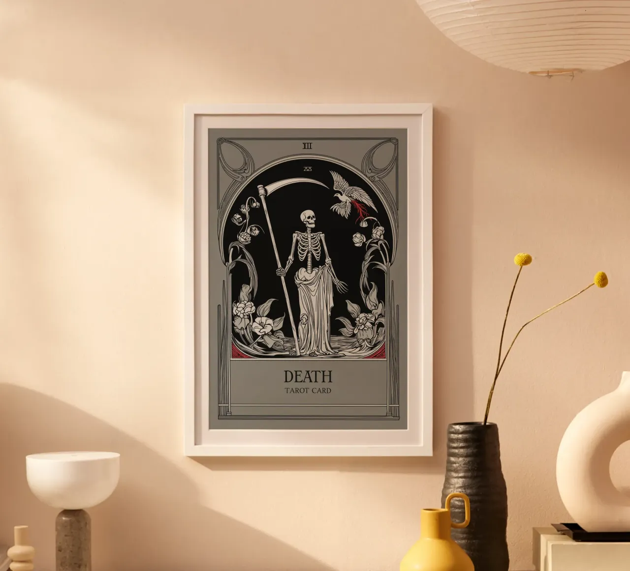 Morte - Trasformazione e rinnovamento poster con telaio in plastica da Mystique & Muse