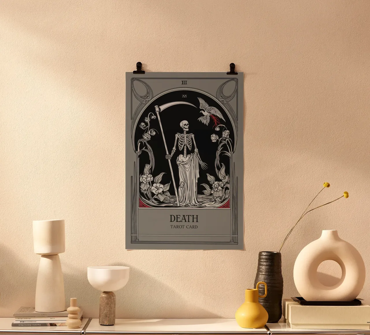 Morte - Trasformazione e rinnovamento poster con telaio in plastica da Mystique & Muse