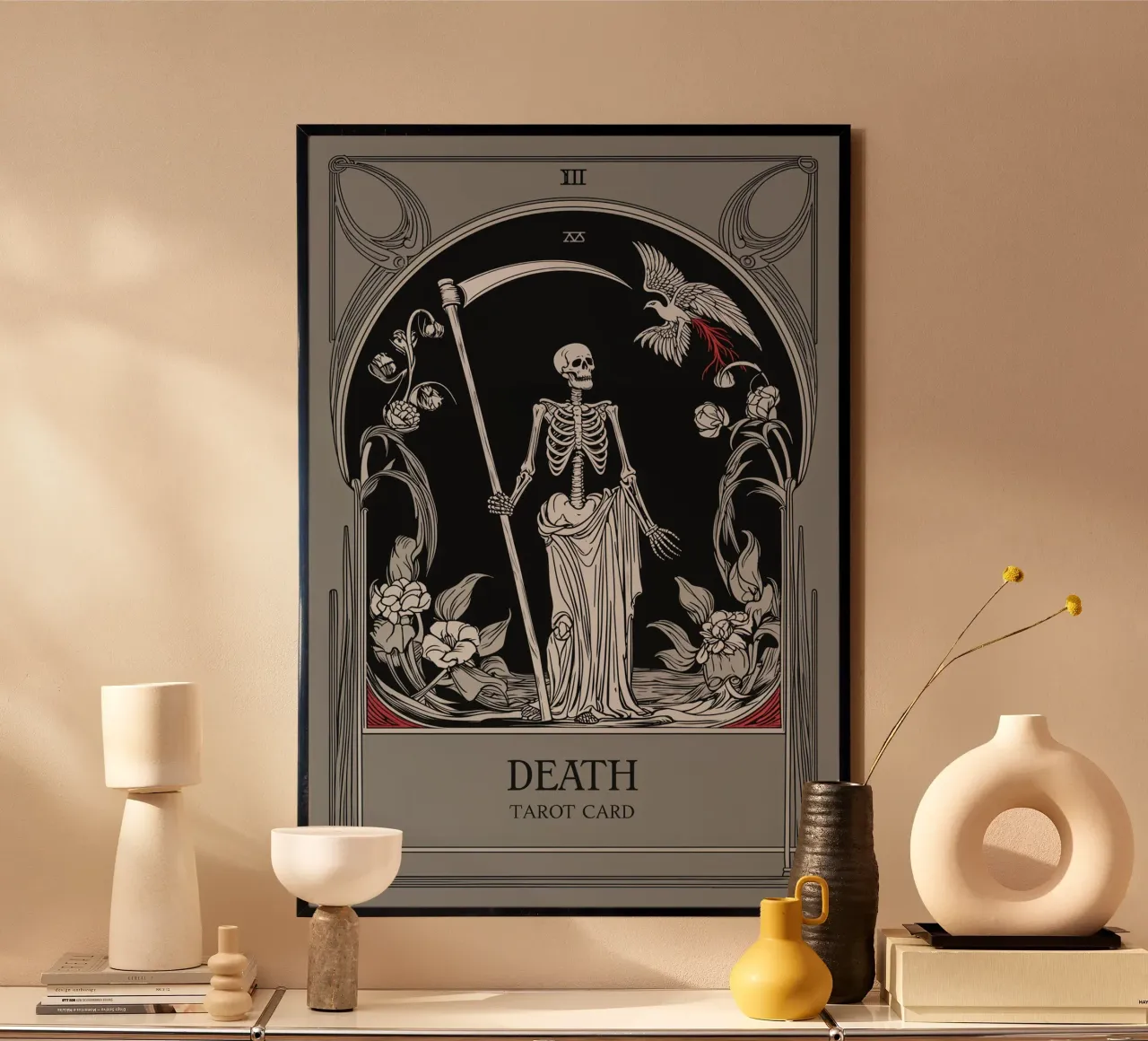 Morte - Trasformazione e rinnovamento poster con telaio in plastica da Mystique & Muse