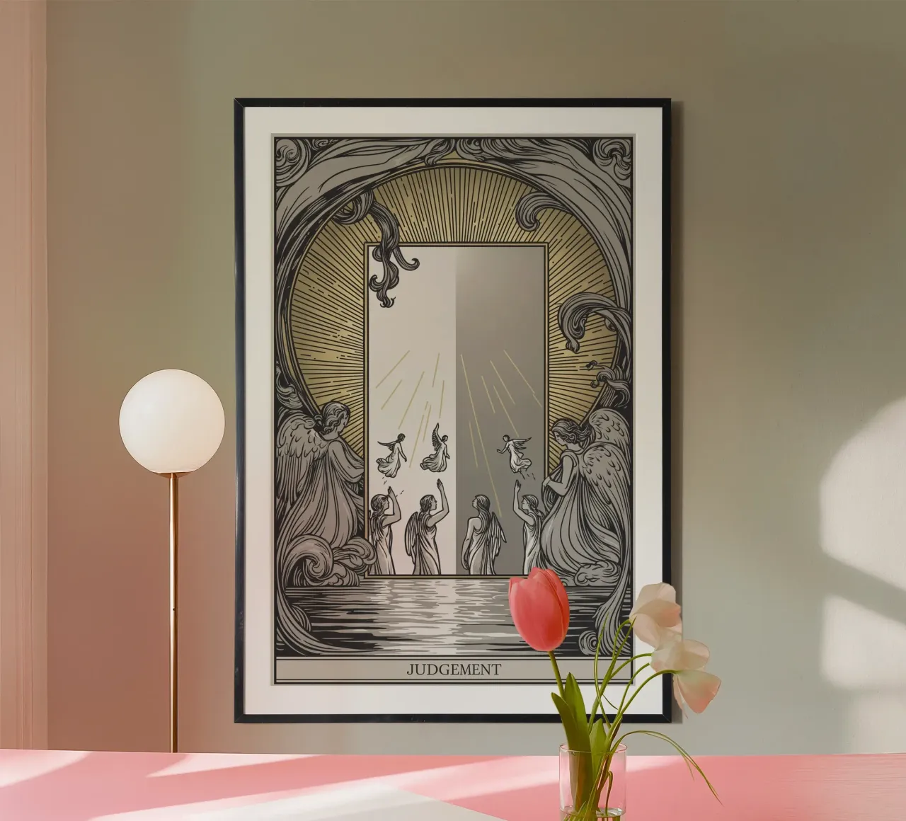 Giudizio - Abbracciare il cambiamento e la rinascita spirituale poster con telaio in alluminio da Mystique & Muse